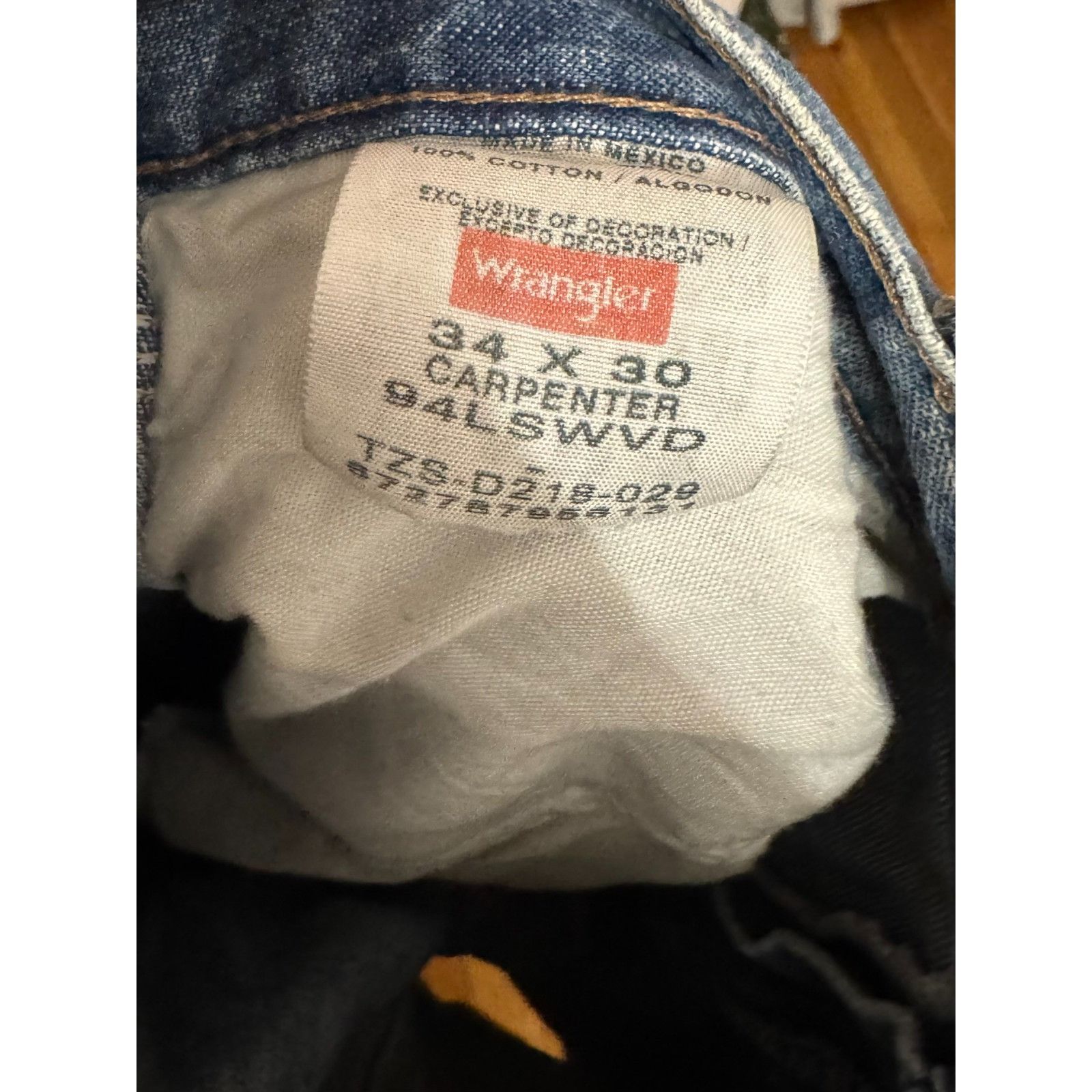 Wrangler Wrangler 34 x 30 Carpenter Men's Denim Jeans Pants Size US 34 / EU 50 - 5 Thumbnail
