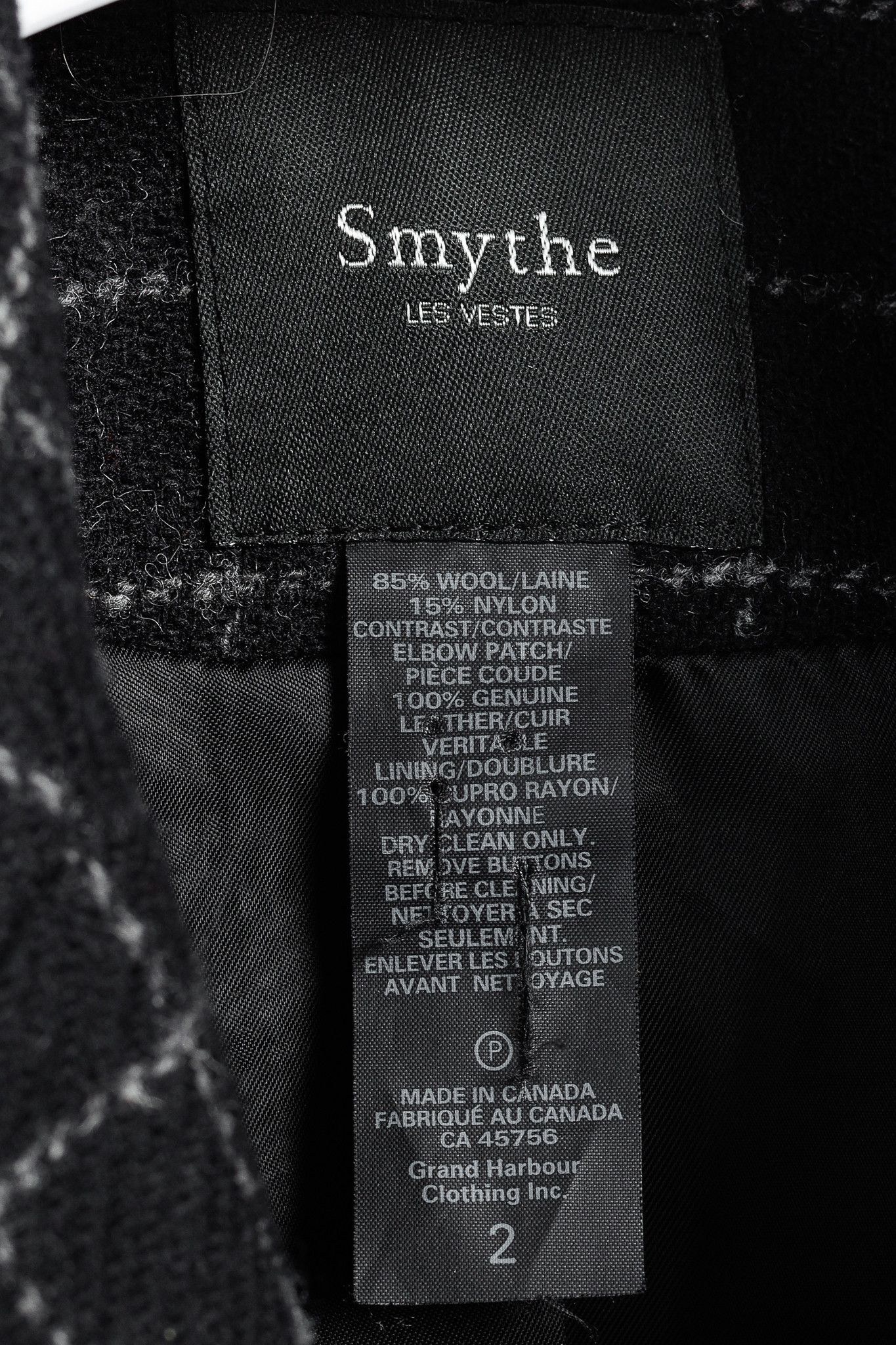SMYTHE Smythe Black Wool Hunting Jacket in Charcoal Window Pane Size XS / US 0-2 / IT 36-38 - 4 Thumbnail