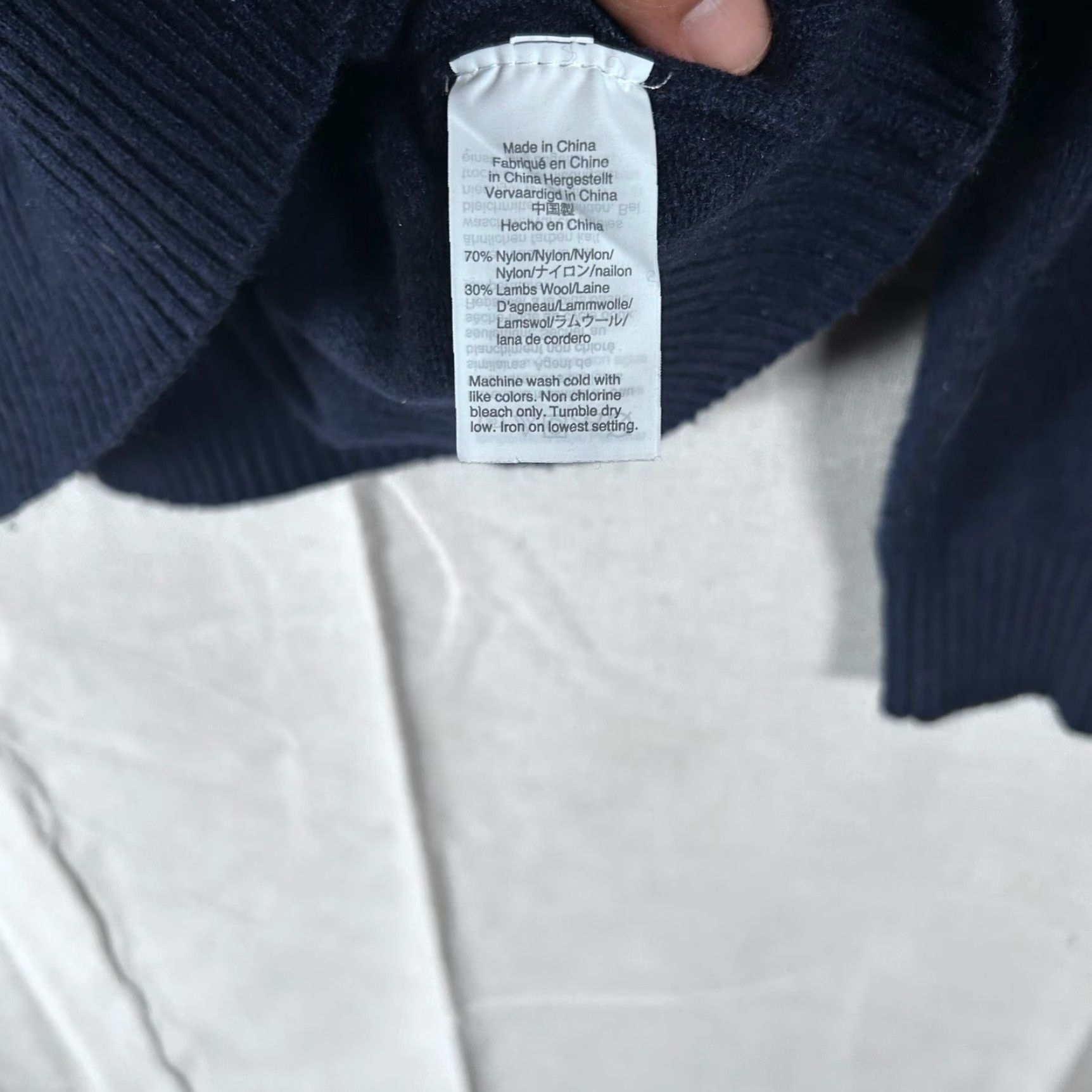 J.Crew J.Crew Mercantile Mens Navy Blue Lambswool Blend Quarter Zip Sweater Medium Size US M / EU 48-50 / 2 - 3 Thumbnail