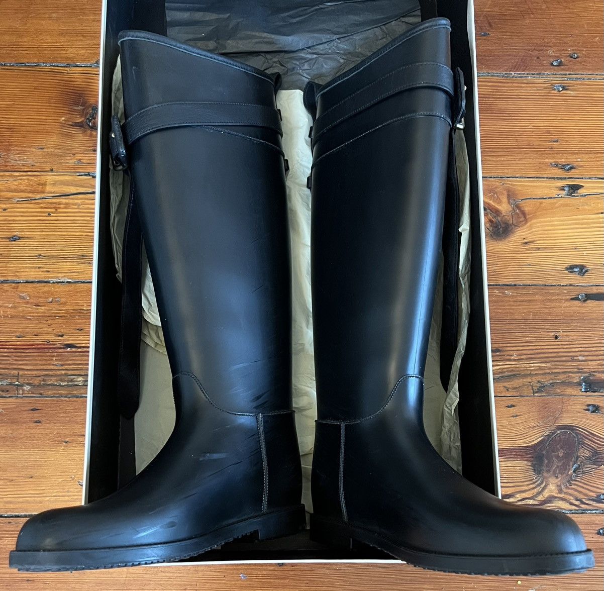 Burberry Authentic Burberry black brain riding rainboot belt Italy 37 Size US 6.5 / IT 36.5 - 7 Thumbnail
