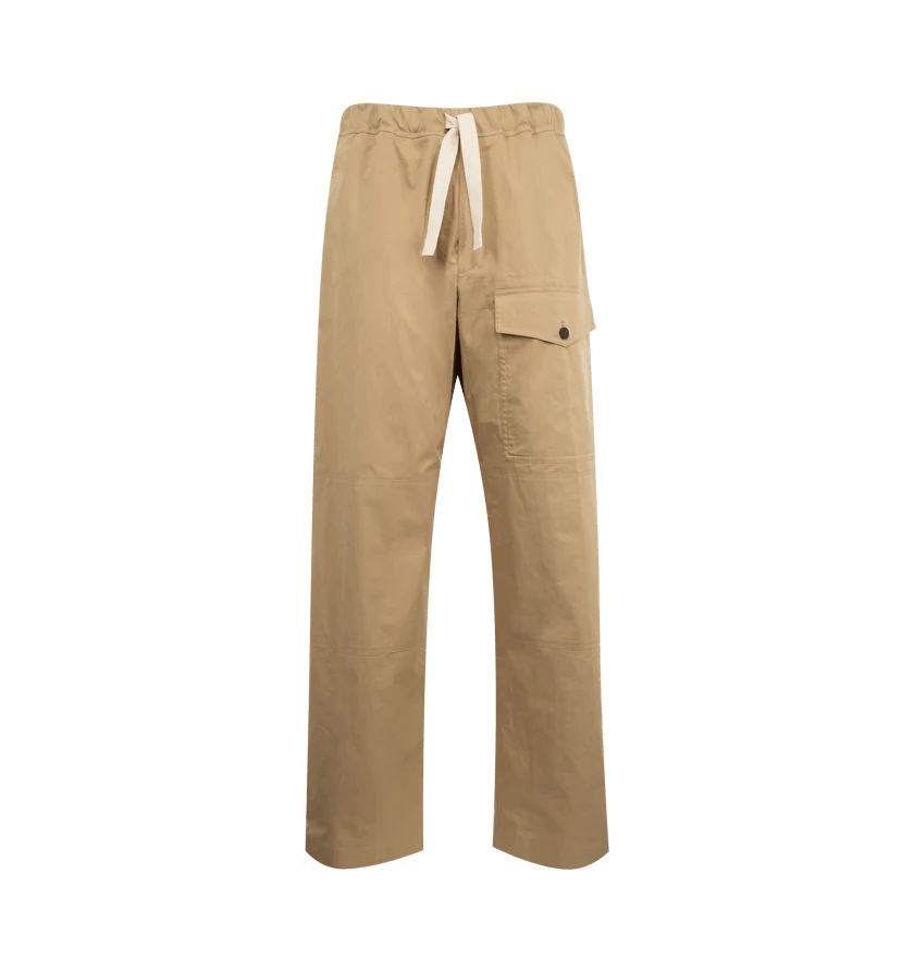 o1h1sh10525 Drawstring Cargo Trousers in Beige