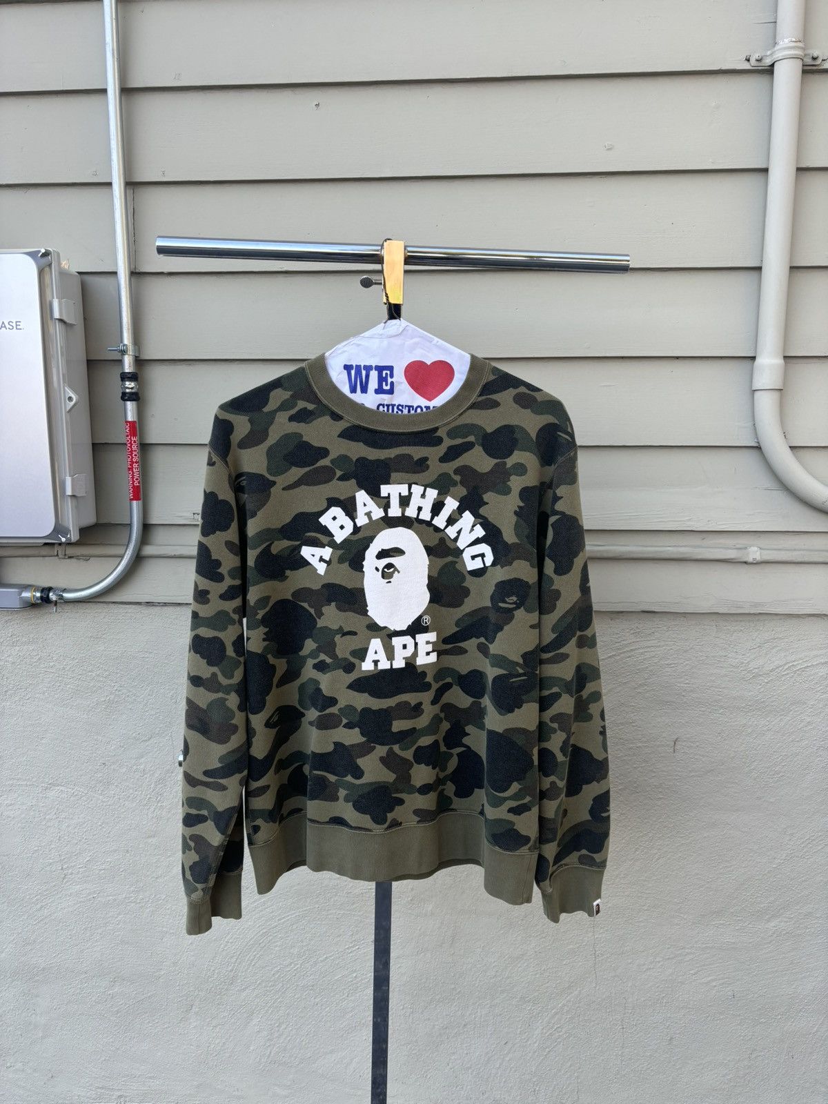Bape Bape green camo crewneck Size US XL / EU 56 / 4 - 1 Thumbnail