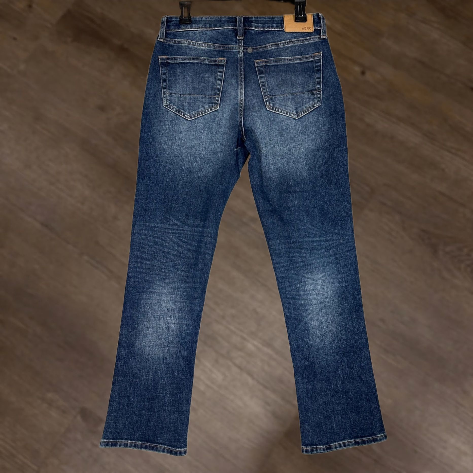 Aeropostale Aero2 Premium Air Denim Aeropostale Athletic Straight Jeans 28x30 Dark Wash Blue Mens Regular Stretch Pockets Stonewashed? Size US 28 / EU 44 - 1 Thumbnail