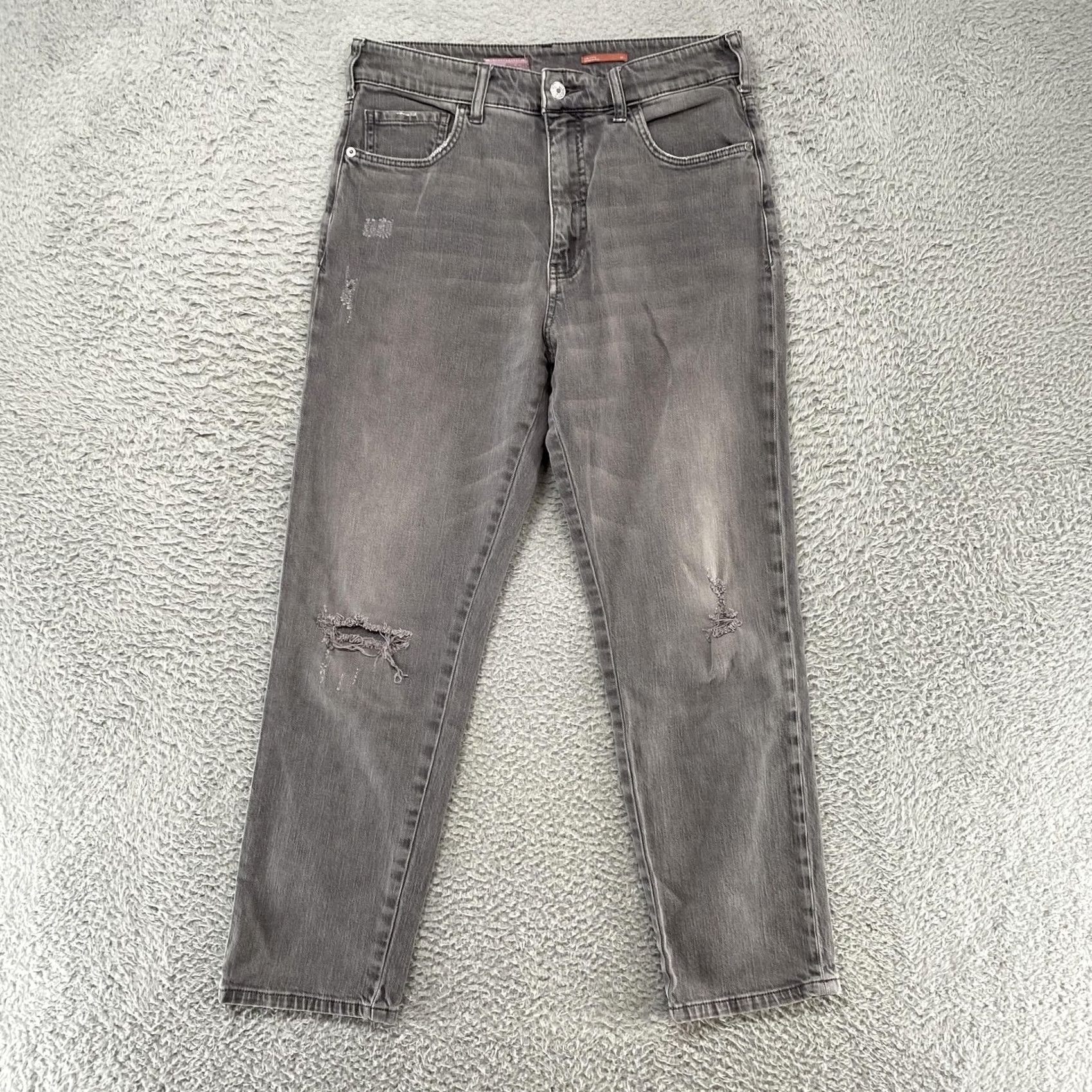 Vintage Pilcro Slouchy Jeans Womens 27 Charcoal Wash Mid Rise Distressed Stretch Denim Jeans for Women 27 in Gray Denim Size 27" / US 4 / IT 40 - 2 Thumbnail