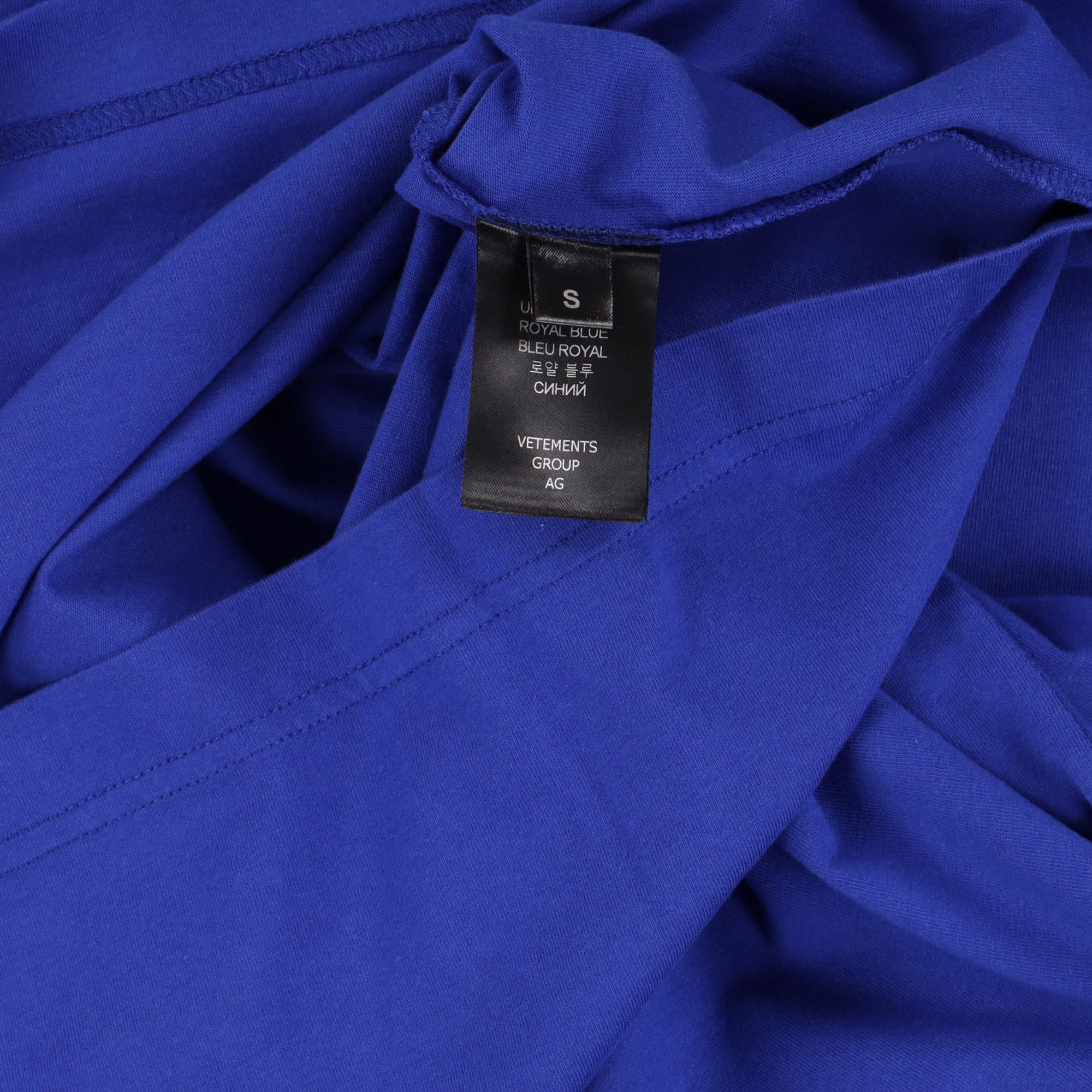 Vetements Blue Embroidered VIP Logo Oversized T-Shirt Size S / US 4 / IT 40 - 7 Thumbnail