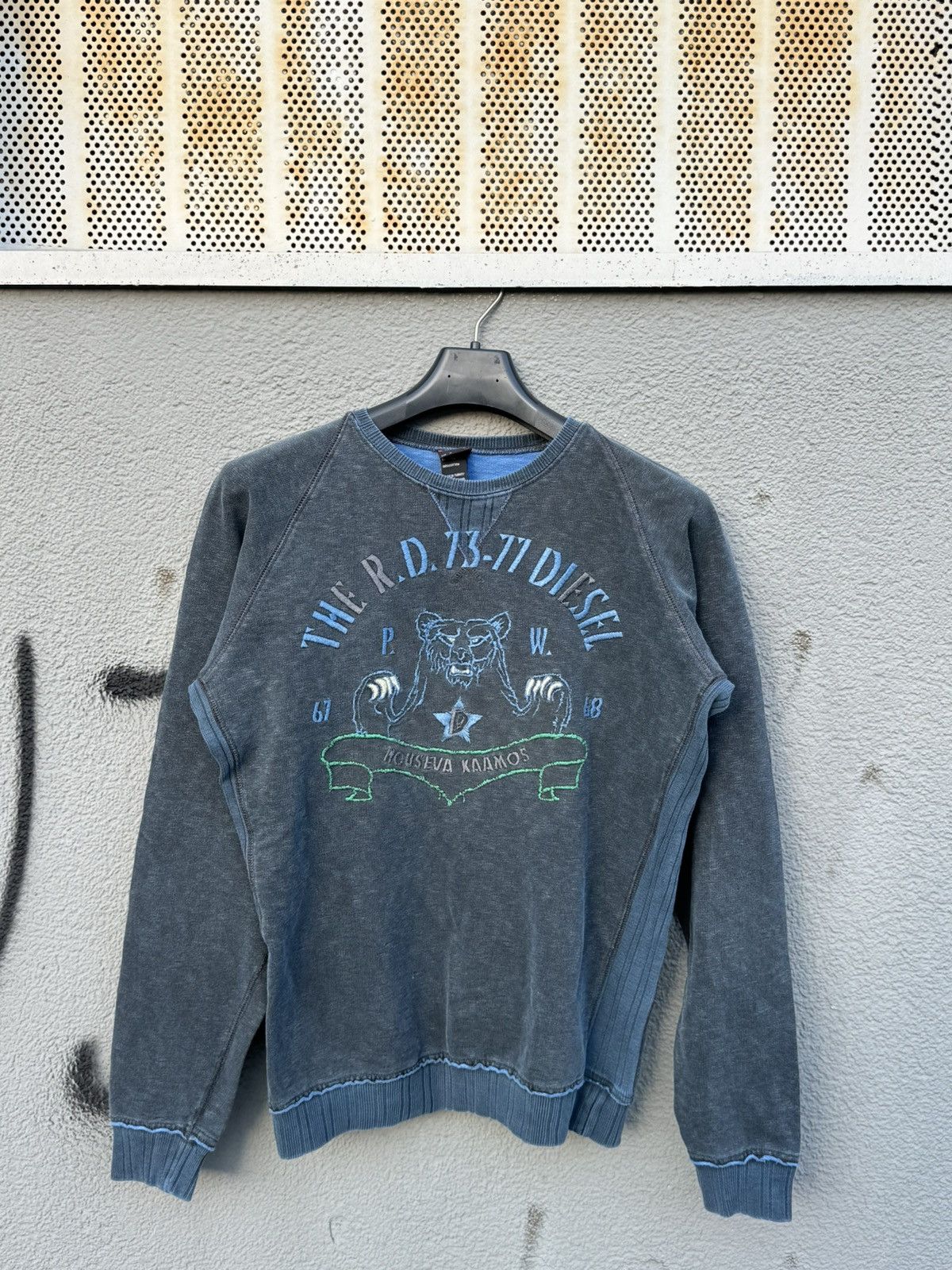 Diesel × Vintage Vintage Sweatshirt Diesel Grey Blue Size US M / EU 48-50 / 2 - 1 Thumbnail