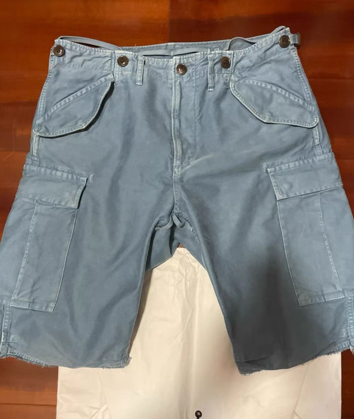 image of Visvim 17Aw Eiger Sanction Army Shorts in Blue, Men's (Size 36)