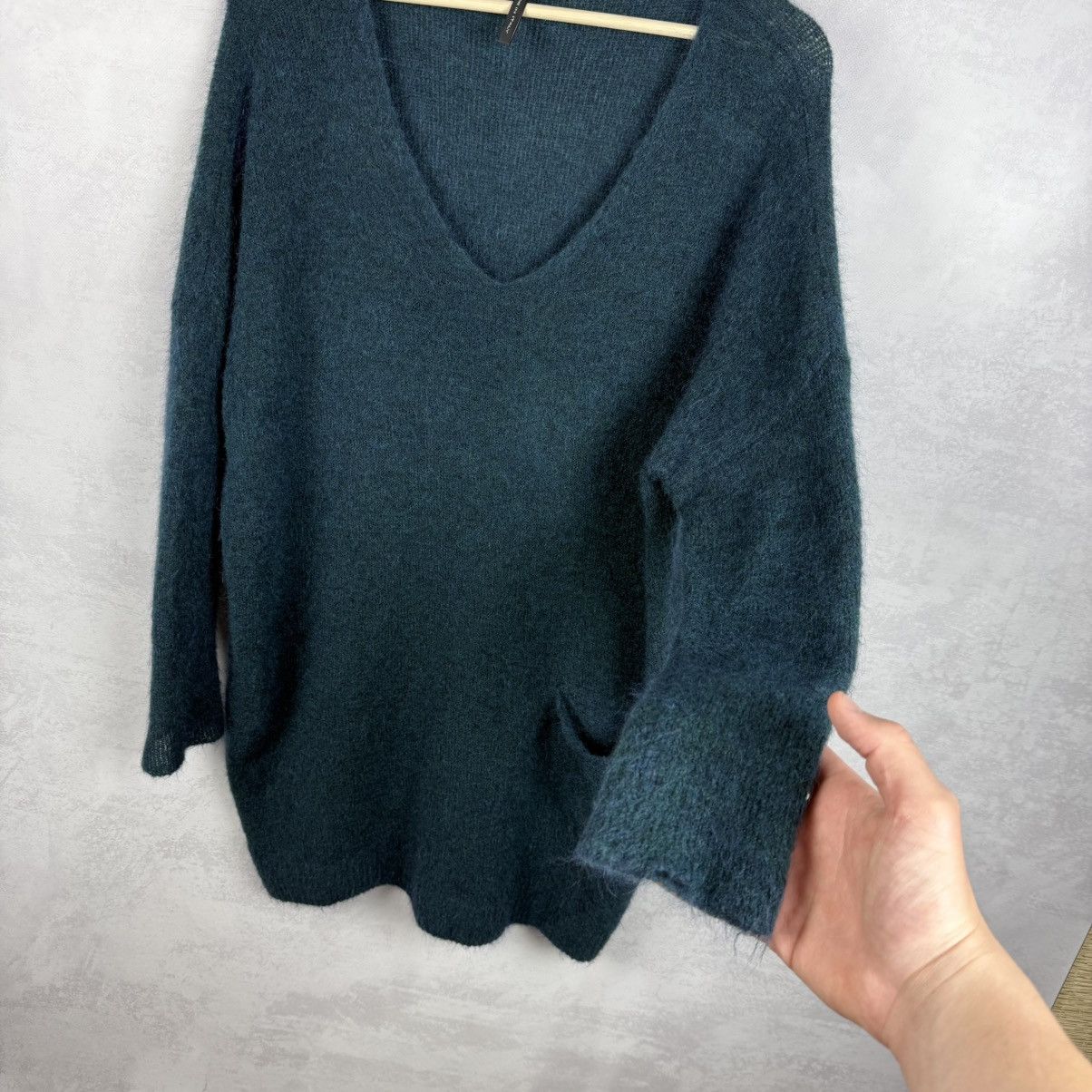 Sarah Pacini Sarah Pacini V-Neck Mohair-Merino Wool Long Sweater Size OS Size ONE SIZE - 6 Thumbnail
