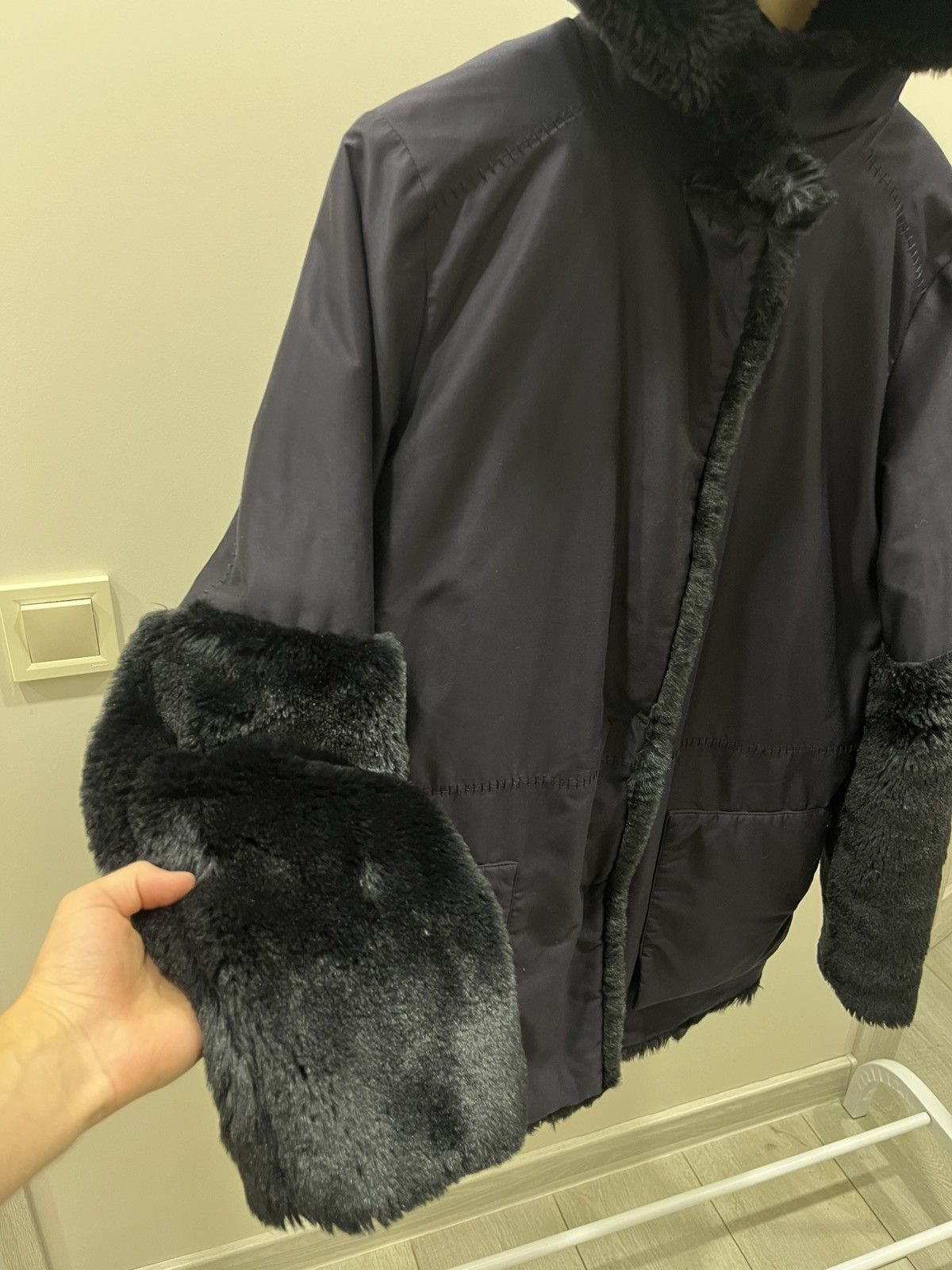 Armani Vintage Armani Jeans Very Rare Vegan Leather Fur Coat Jacket Size M / US 6-8 / IT 42-44 - 2 Thumbnail