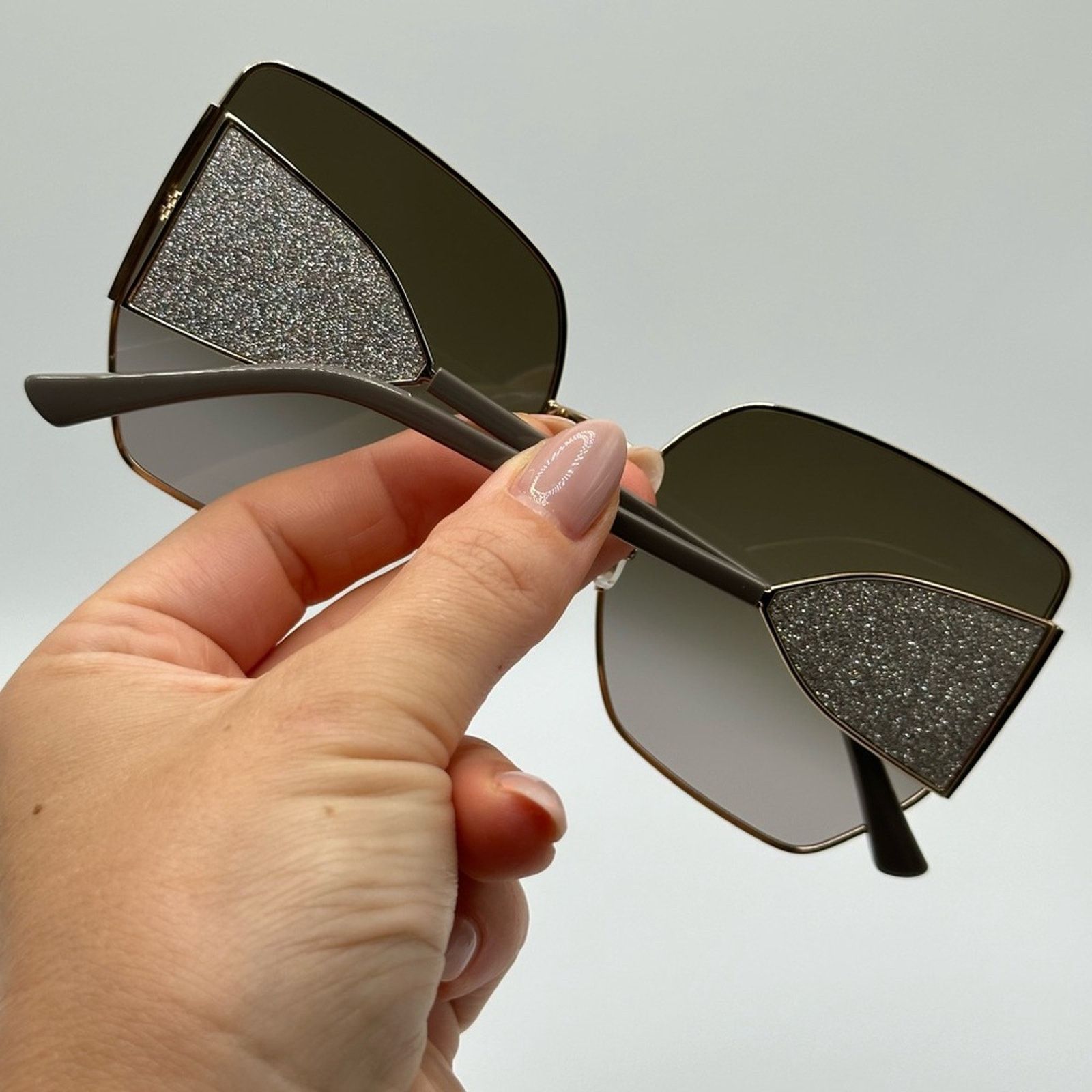 Jimmy Choo NEW JIMMY CHOO River/S 763 Gold Oversized Women Sunglasses Size ONE SIZE - 10 Thumbnail