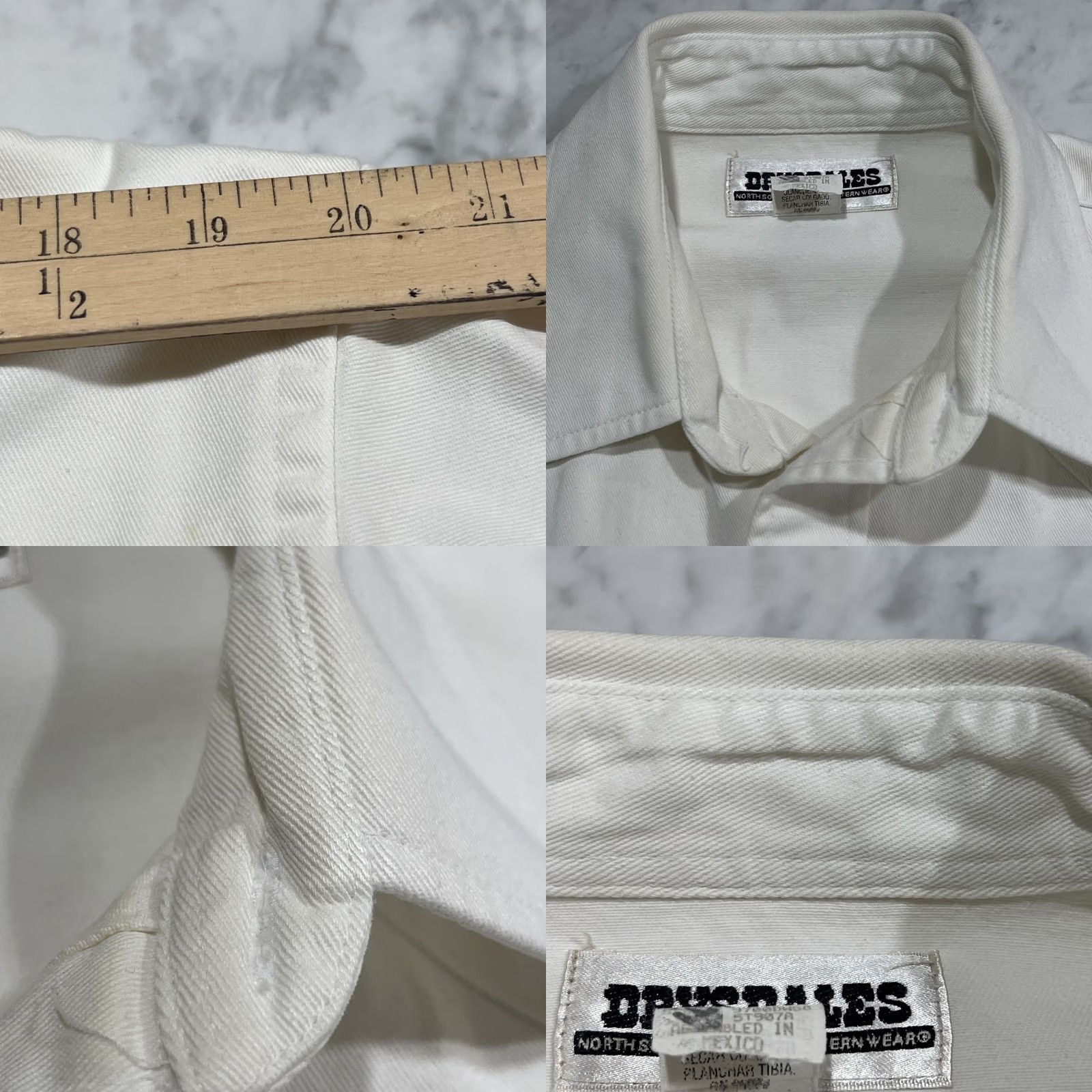 Vintage VINTAGE Drysdale Pearl Snap White Western Heavy Shirt Men M Cotton Mexico Rockabilly 1990s Mens Size US M / EU 48-50 / 2 - 10 Thumbnail