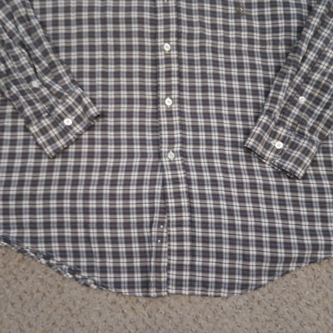Nautica Nautica Shirt Mens Large Gray Beige Plaid Long Sleeve Button Down Cotton Size US L / EU 52-54 / 3 - 4 Thumbnail