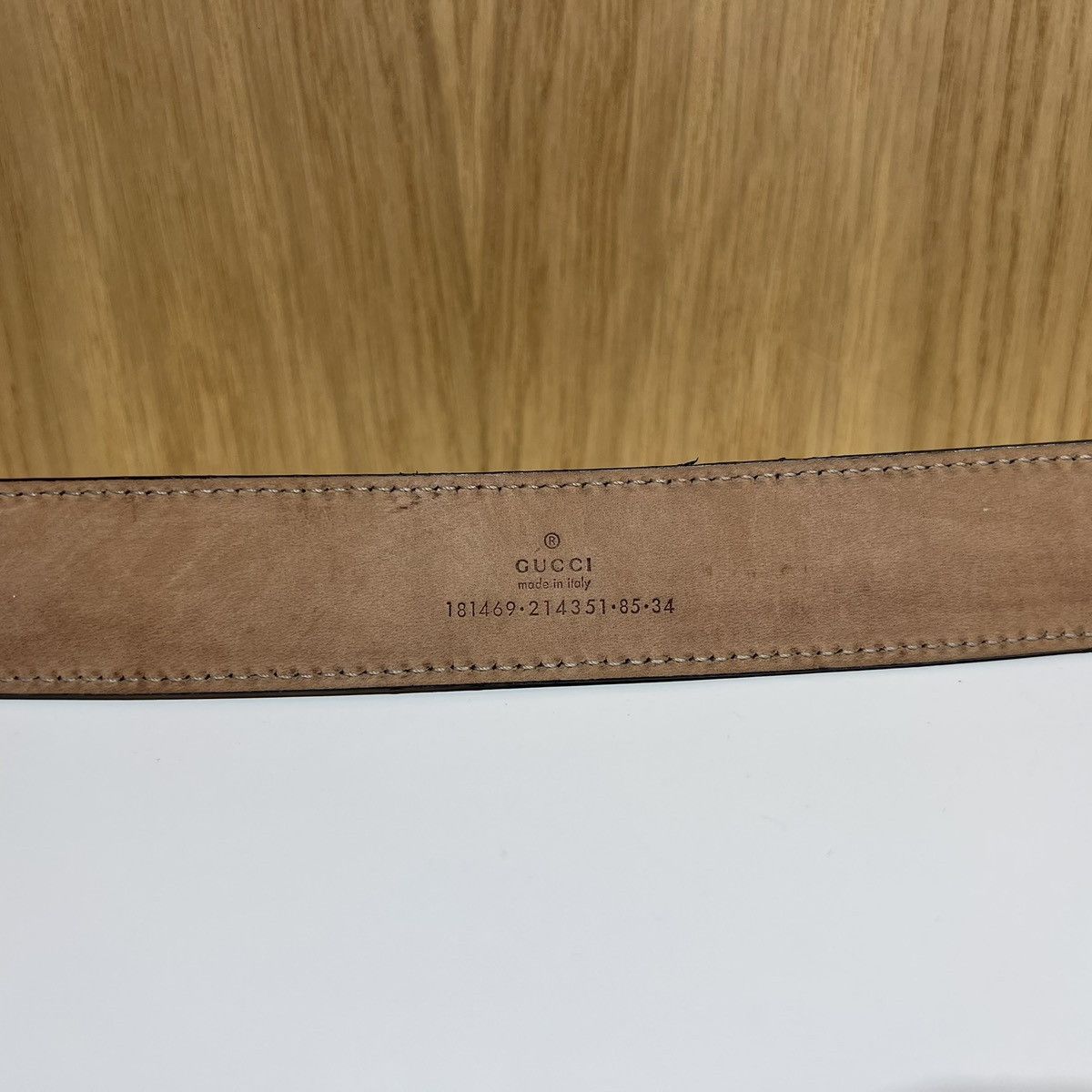 Gucci 🔹Gucci Logo Buckle Leather Belt 181469 Size 34 - 2 Thumbnail