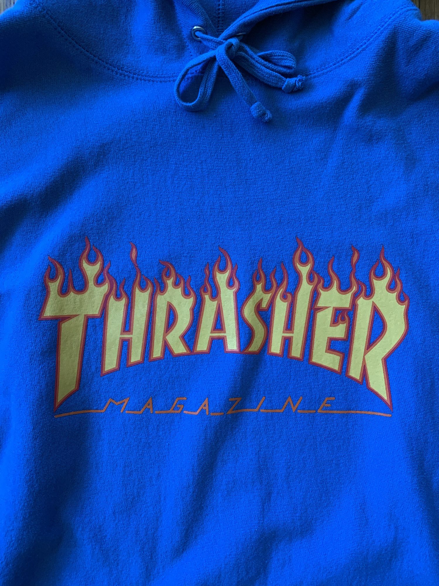 Supreme Supreme Thrasher Flame Hooded Sweatshirt Blue Large SS15 Size US L / EU 52-54 / 3 - 4 Thumbnail