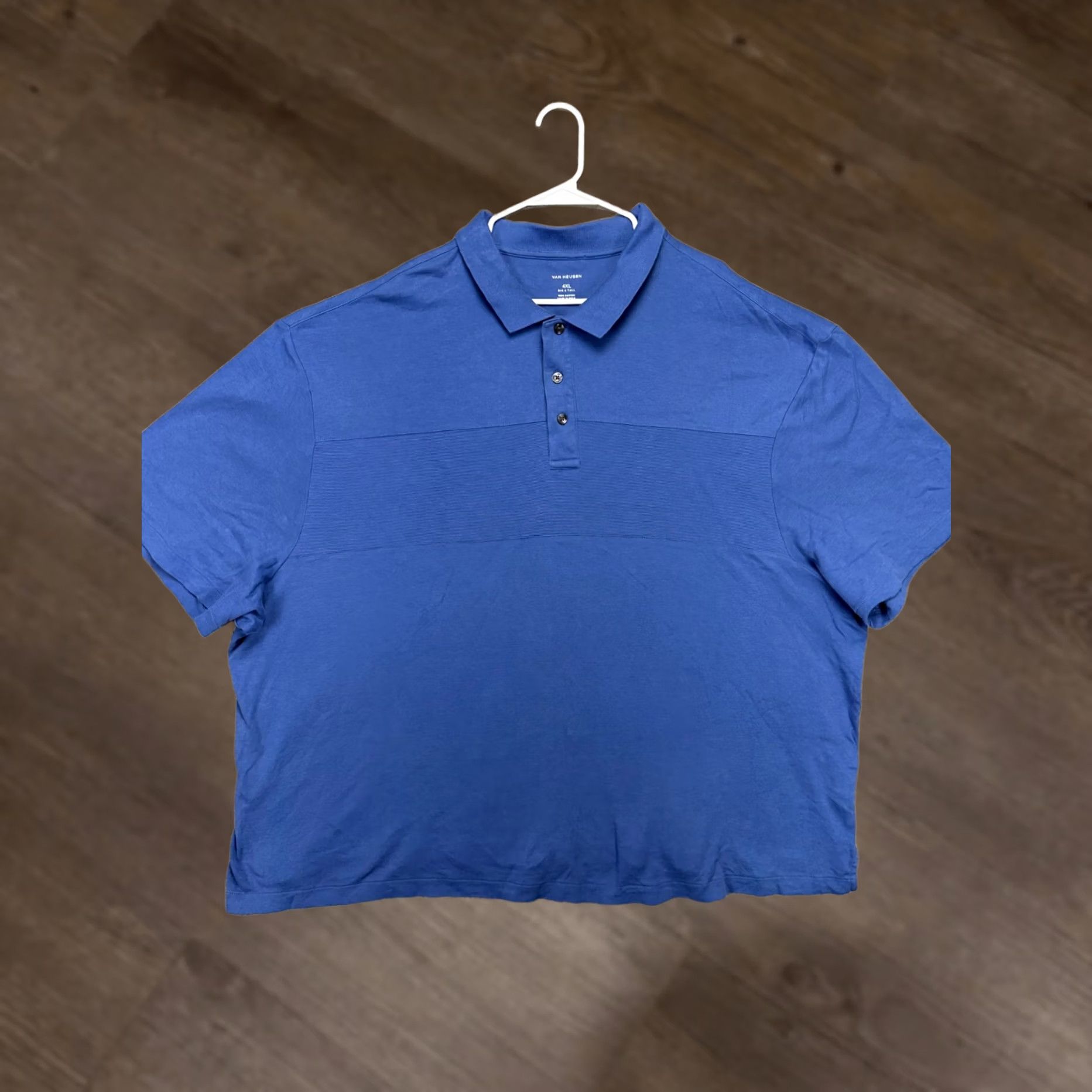Van Heusen VINTAGE: No; Van Heusen Polo Shirt Blue 100% Cotton 4XL Big Tall Short Sleeve Rugby Men Size US XXL / EU 58 / 5 - 1 Thumbnail