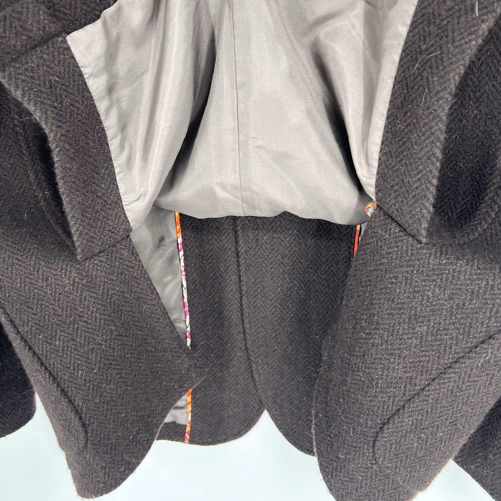 Tommy Bahama Tommy Bahama Mens Brown Wool Herringbone Blazer Sport Coat L Regular Notch 2 Button Front Ship/Voyage Theme Mens Size 42R - 7 Thumbnail