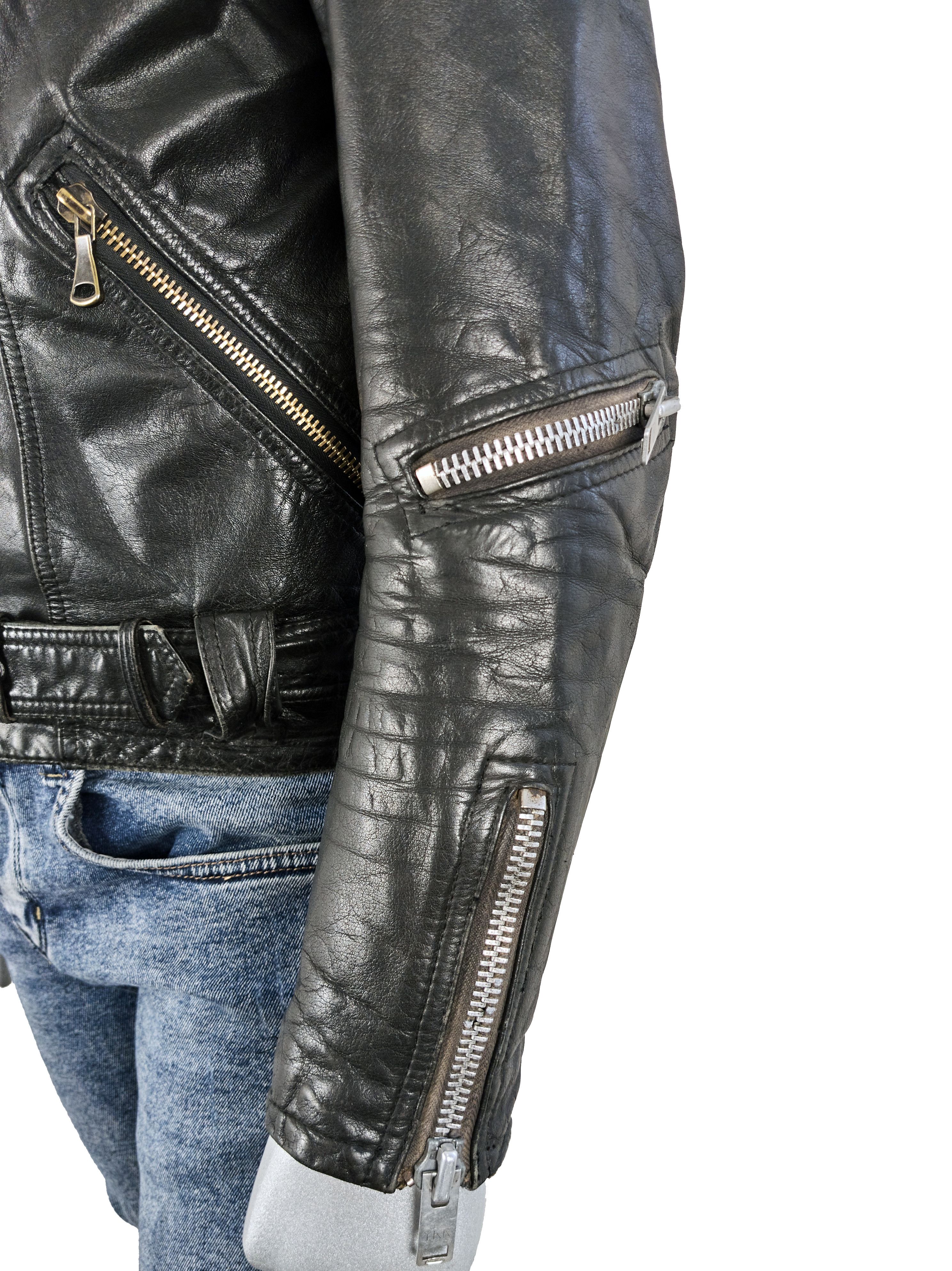 Vintage Vintage 70s Scandinavian Leather Motorcycle Biker Jacket Size US S / EU 44-46 / 1 - 14 Thumbnail