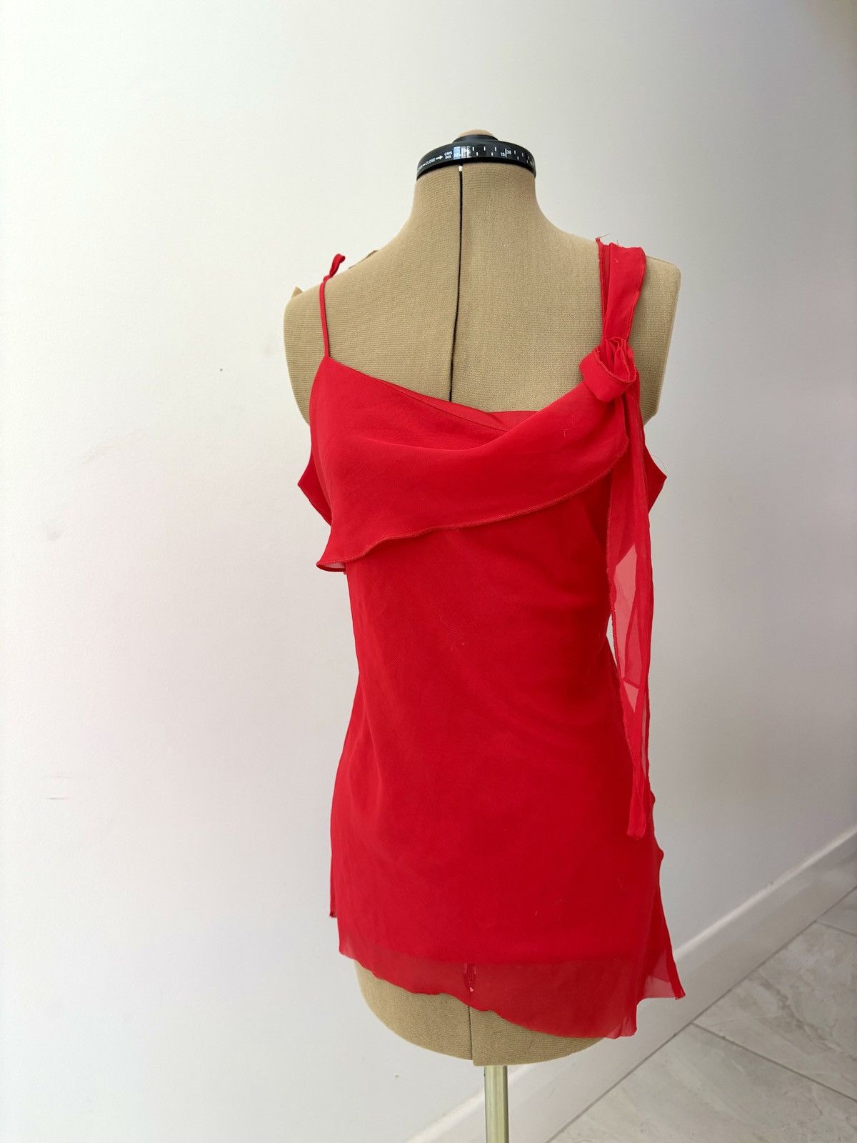 Vintage Red Flowy Dress / Top Size M / US 6-8 / IT 42-44 - 1 Thumbnail