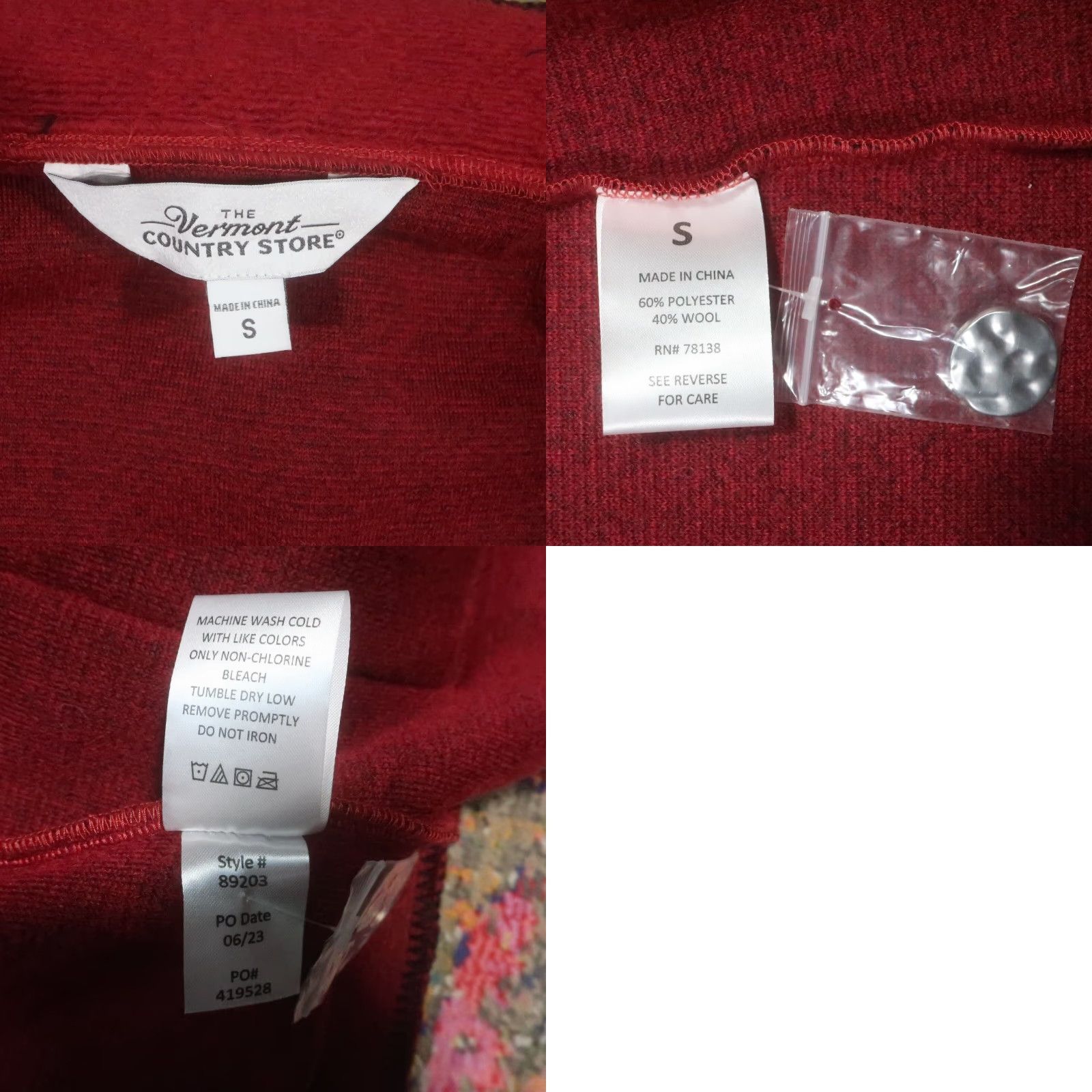 Vintage VINTAGE The Vermont Country Store Wool Blend Cardigan Sweater Women Red Long Sleeve Button Pockets Knit Jacket Casual Size S / US 4 / IT 40 - 9 Thumbnail