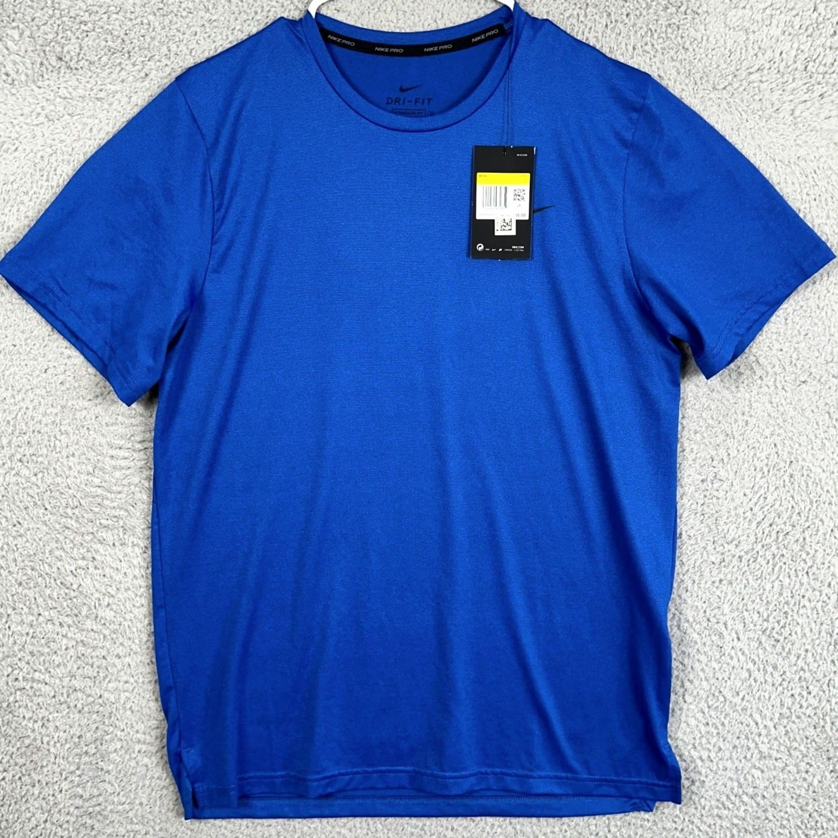 Nike Nike Dri-FIT Shirt Men Small Short Sleeve Blue Athletic T-Shirt Standard Fit Crew Neck Quick Dry Breathable Logo JS Jersey Polyester Spandex Size US S / EU 44-46 / 1 - 3 Thumbnail