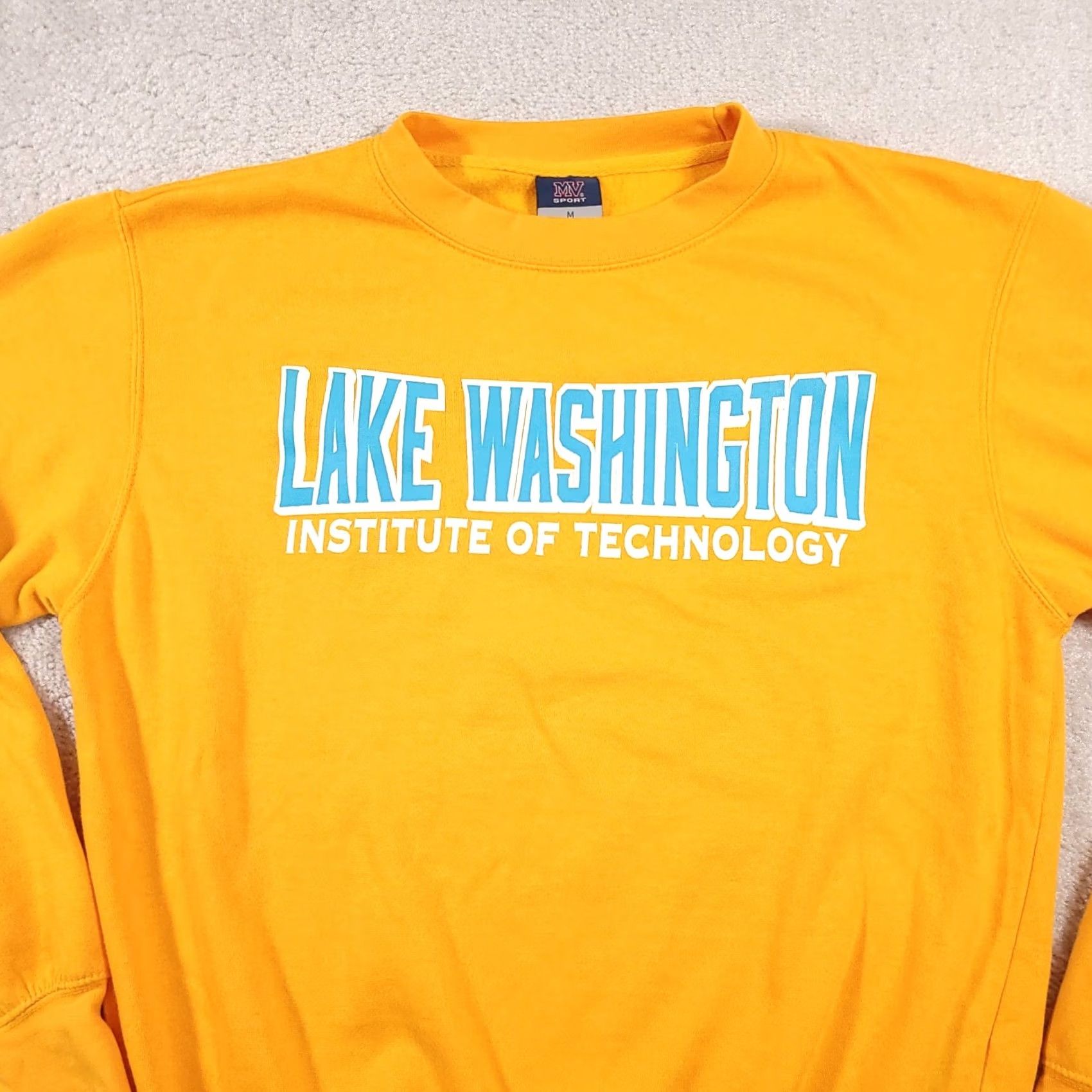 Vintage VINTAGE MV Sport Sweatshirt Lake Washington Institute Of Technology Mens M Yellow Size US M / EU 48-50 / 2 - 3 Thumbnail