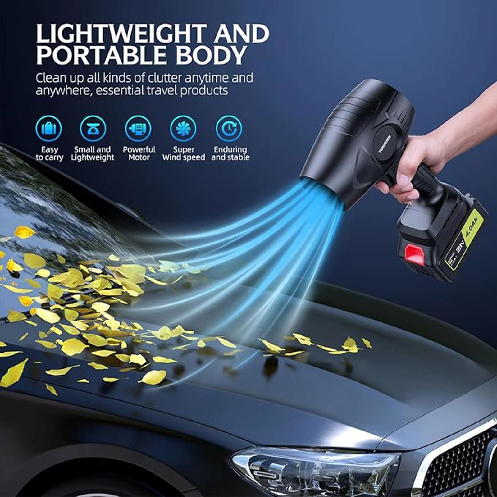 Other VUQUESEN Cordless Handheld Leaf Blower Dual 21V Batteries Bl Size ONE SIZE - 5 Thumbnail