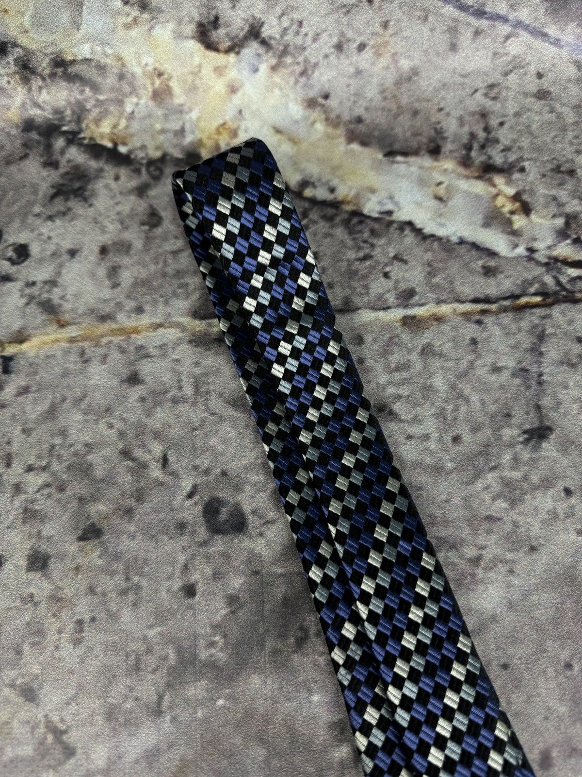 Aquascutum Aquascutum London Silk Tie Geometric Check Pattern Size ONE SIZE - 5 Thumbnail