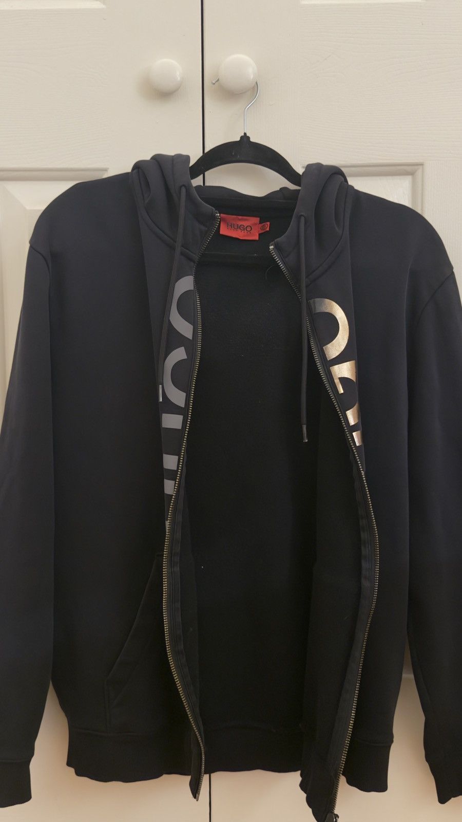 Hugo HUGO black logo split zipup Size US M / EU 48-50 / 2 - 4 Thumbnail