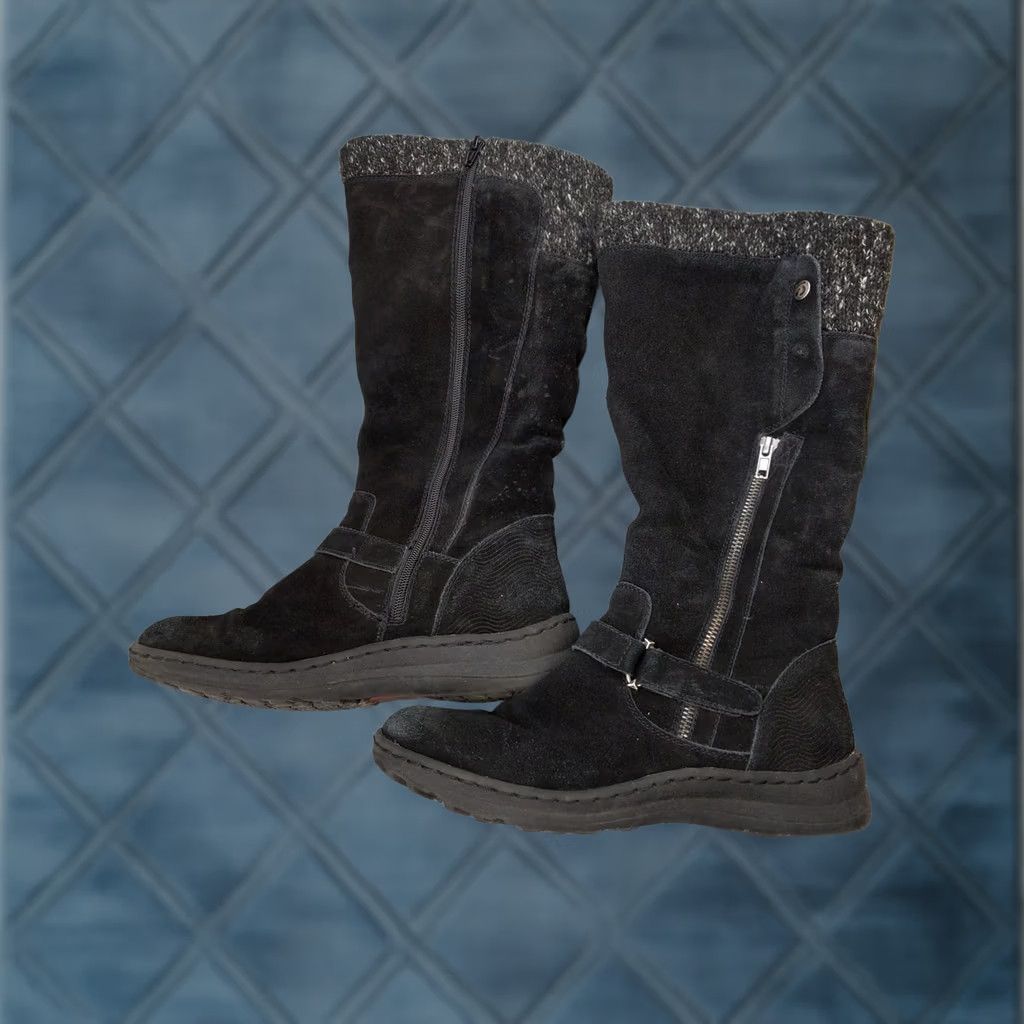 Vintage Baretraps Adele Boots Womens Size 10 Black Suede Mid-Calf Faux Fur Zip Winter Boots Size US 10 / IT 40 - 1 Thumbnail