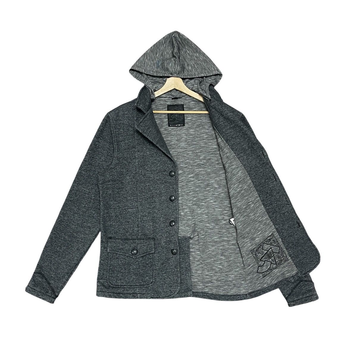 Billabong Vintage Y2k Billabong AJ Heritage Hooded Knit Blazer Jacket Size US L / EU 52-54 / 3 - 17 Thumbnail