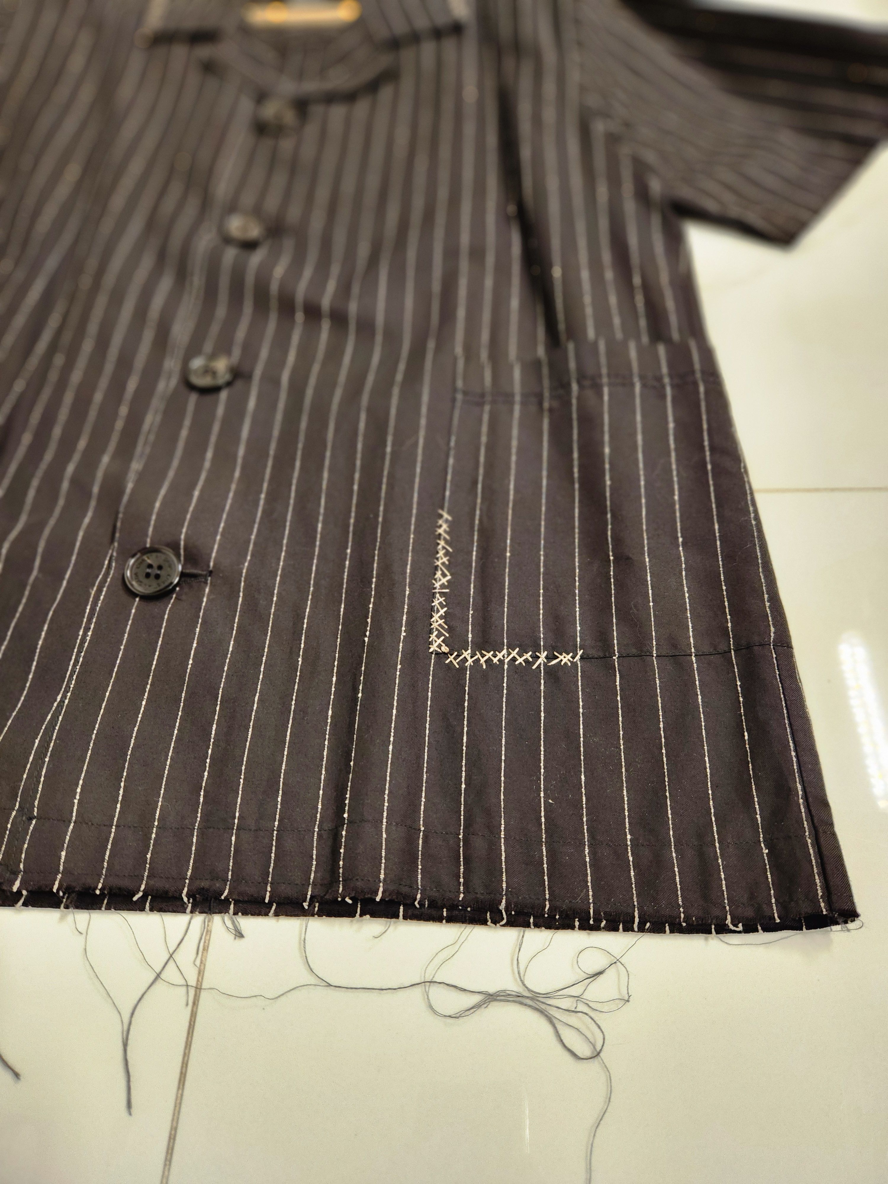 Christian Dada Avant Garde Contrast Stitch Striped Camp Collar Shirt Size US L / EU 52-54 / 3 - 3 Thumbnail