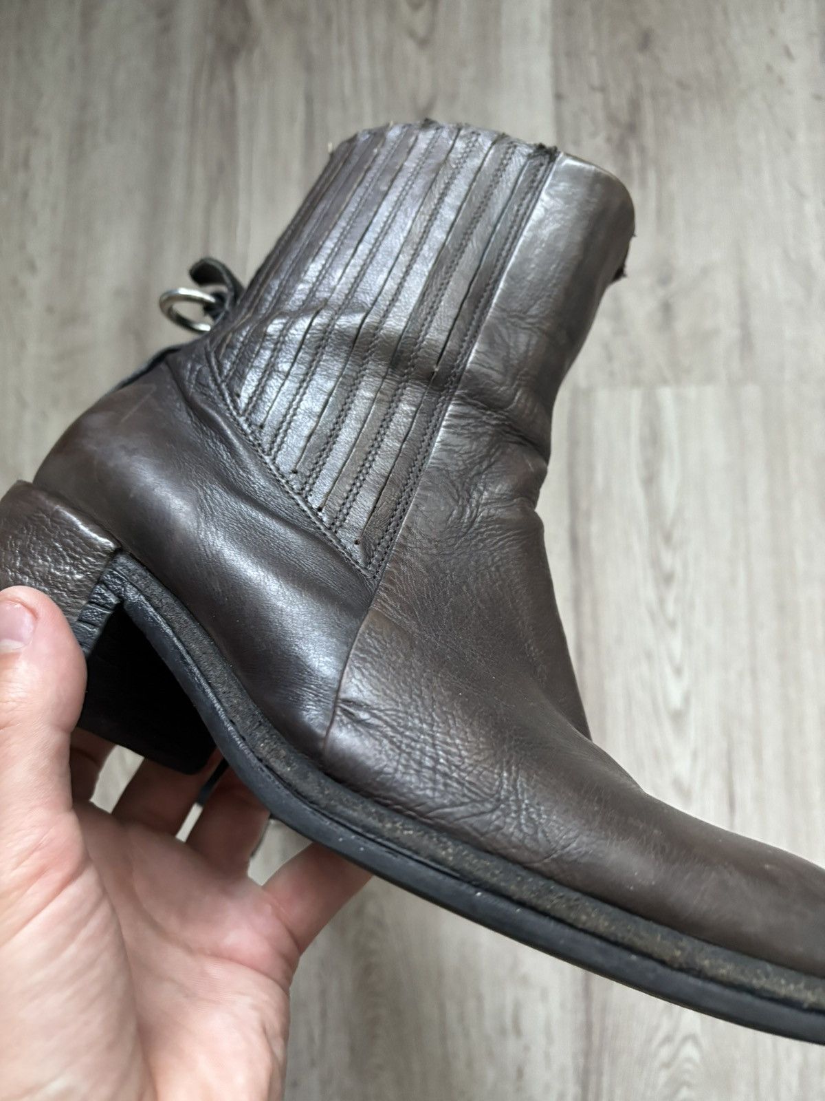 A.S.98 A.S.98 Leather Biker Gothic Boots High Heel EU37 US6.5 Size US 6.5 / IT 36.5 - 22 Thumbnail