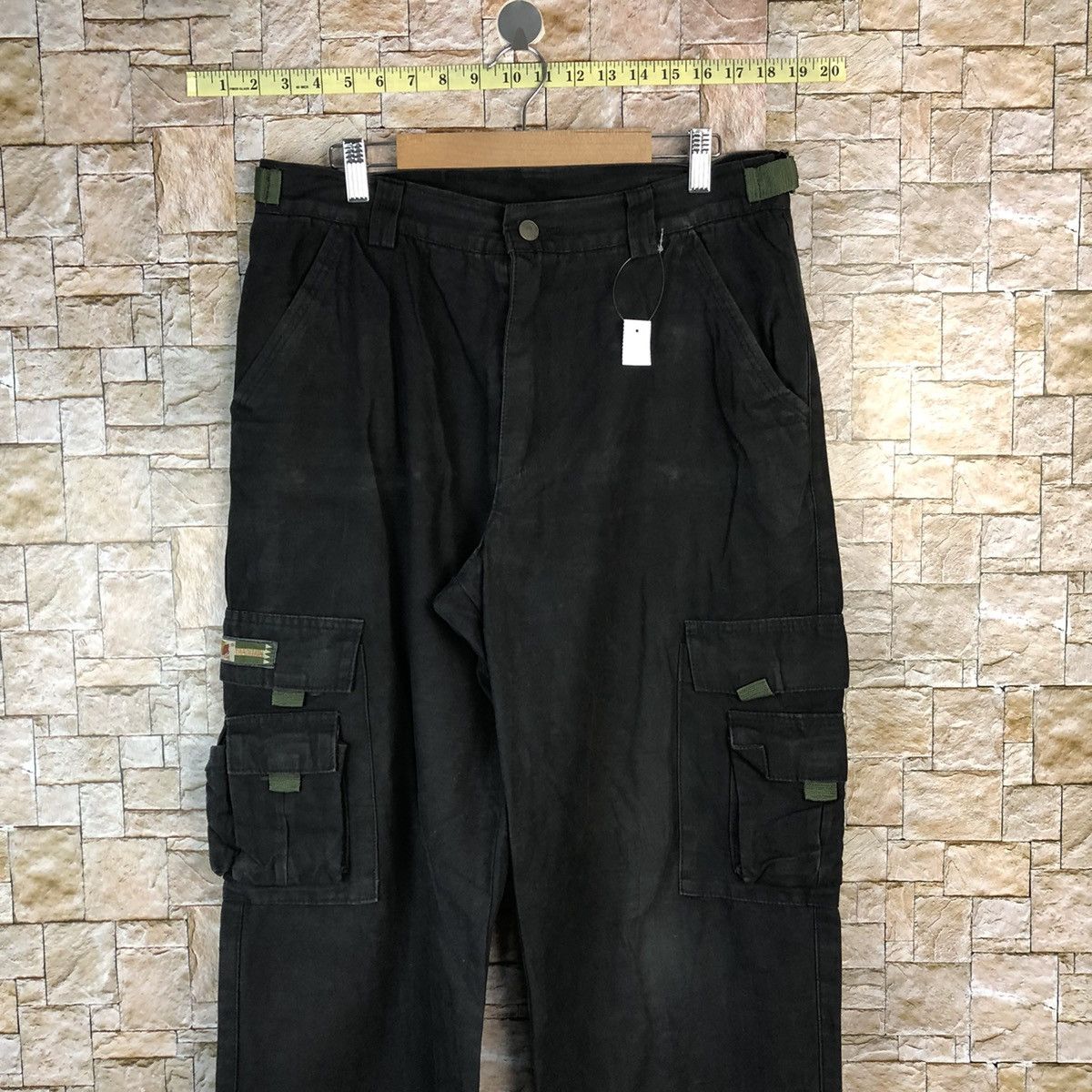 Japanese Brand ZMJ Black Cargo utility tactical Multipocket Pants #A986 Size US 34 / EU 50 - 2 Thumbnail