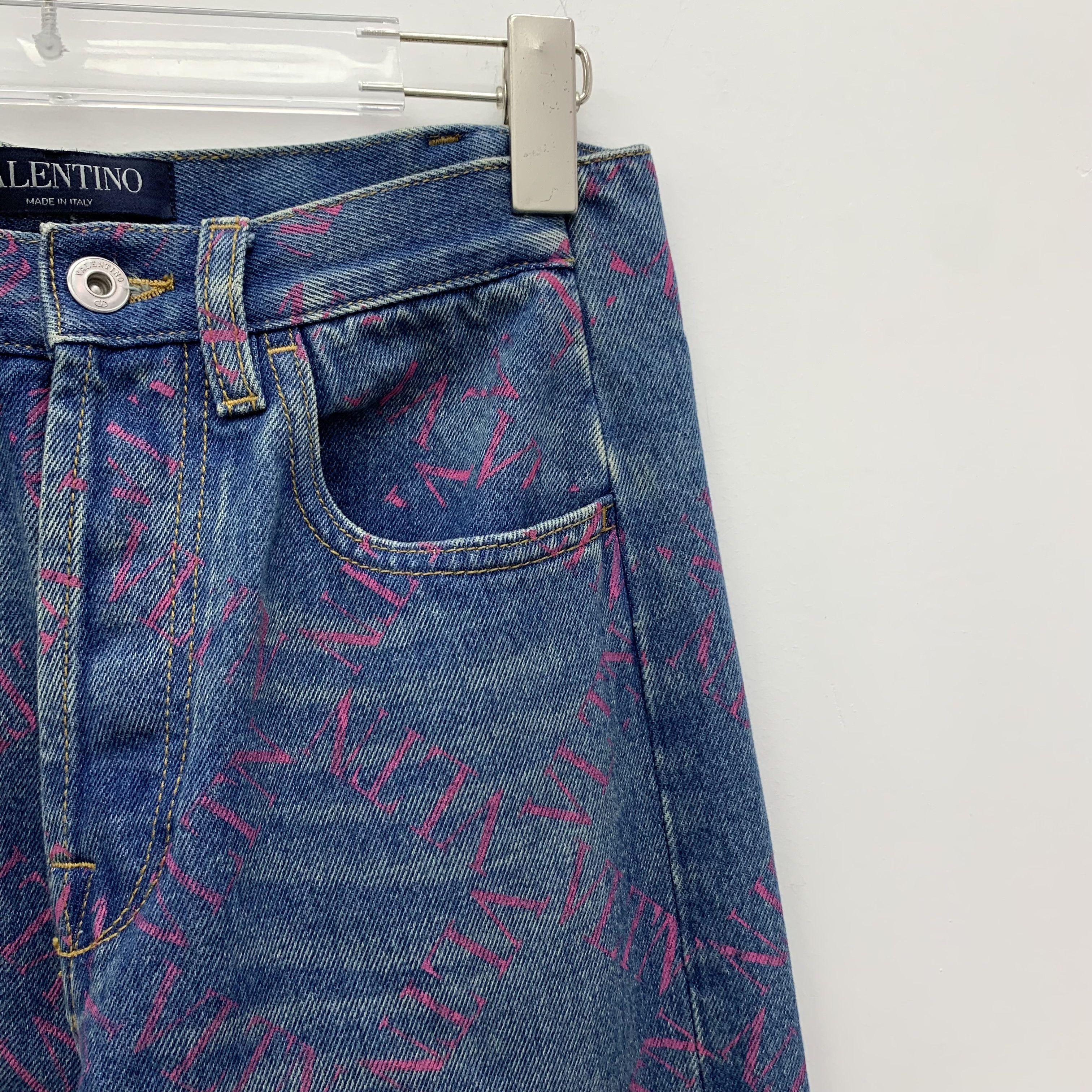 Valentino Valentino Blue Logo Print Cotton Denim Jeans (Size 27) Size 27" / US 4 / IT 40 - 7 Thumbnail