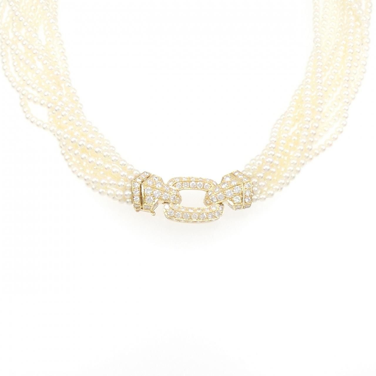 Cartier Cartier Cartier Akoya Pearl Au750 Necklace Metal Necklace DUTY FREE for USA Size ONE SIZE - 1 Thumbnail