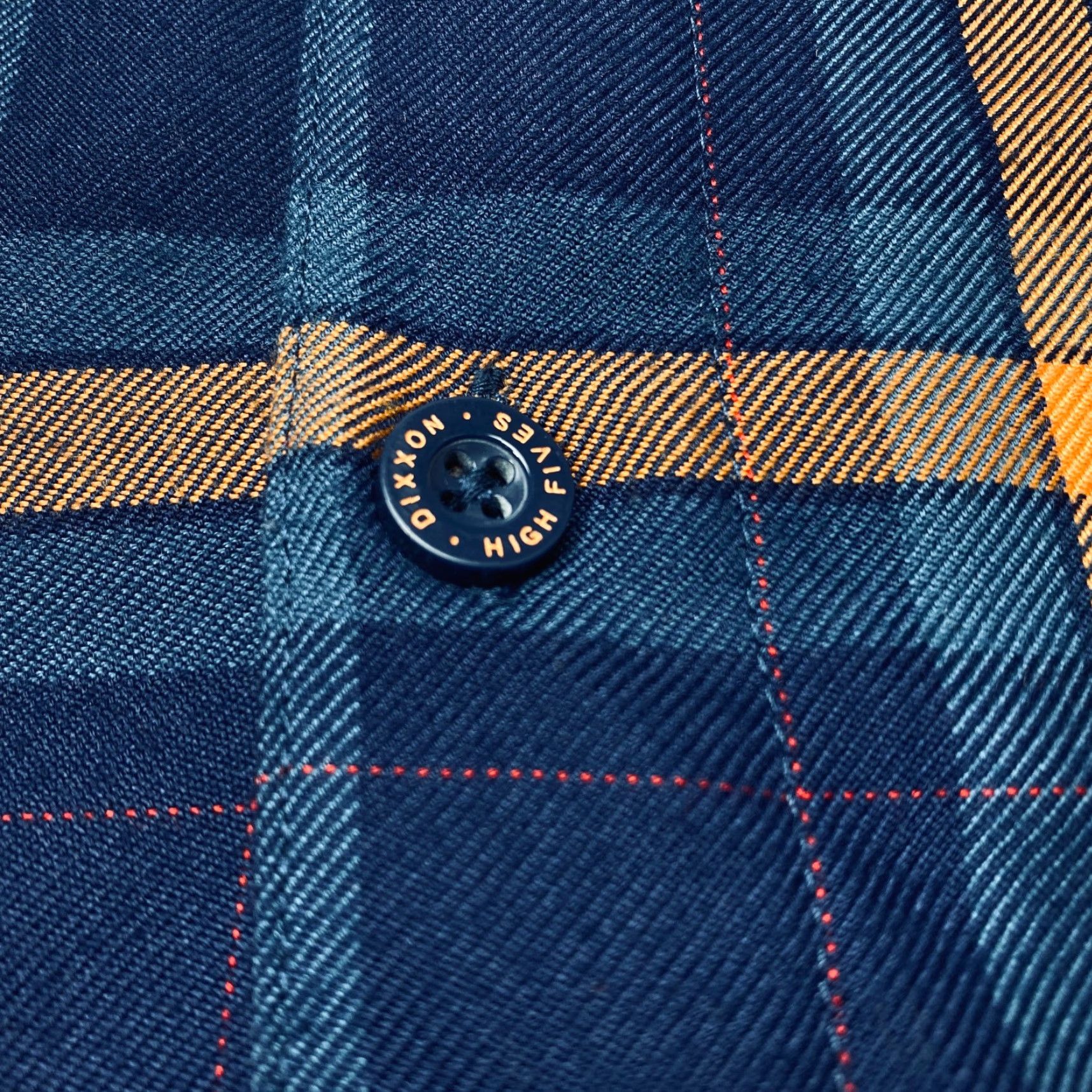 Vintage Dixxon Flannel Shirt Mens 4XL High Five Blue Orange Plaid Button Up Long Sleeve Size US XXL / EU 58 / 5 - 7 Thumbnail