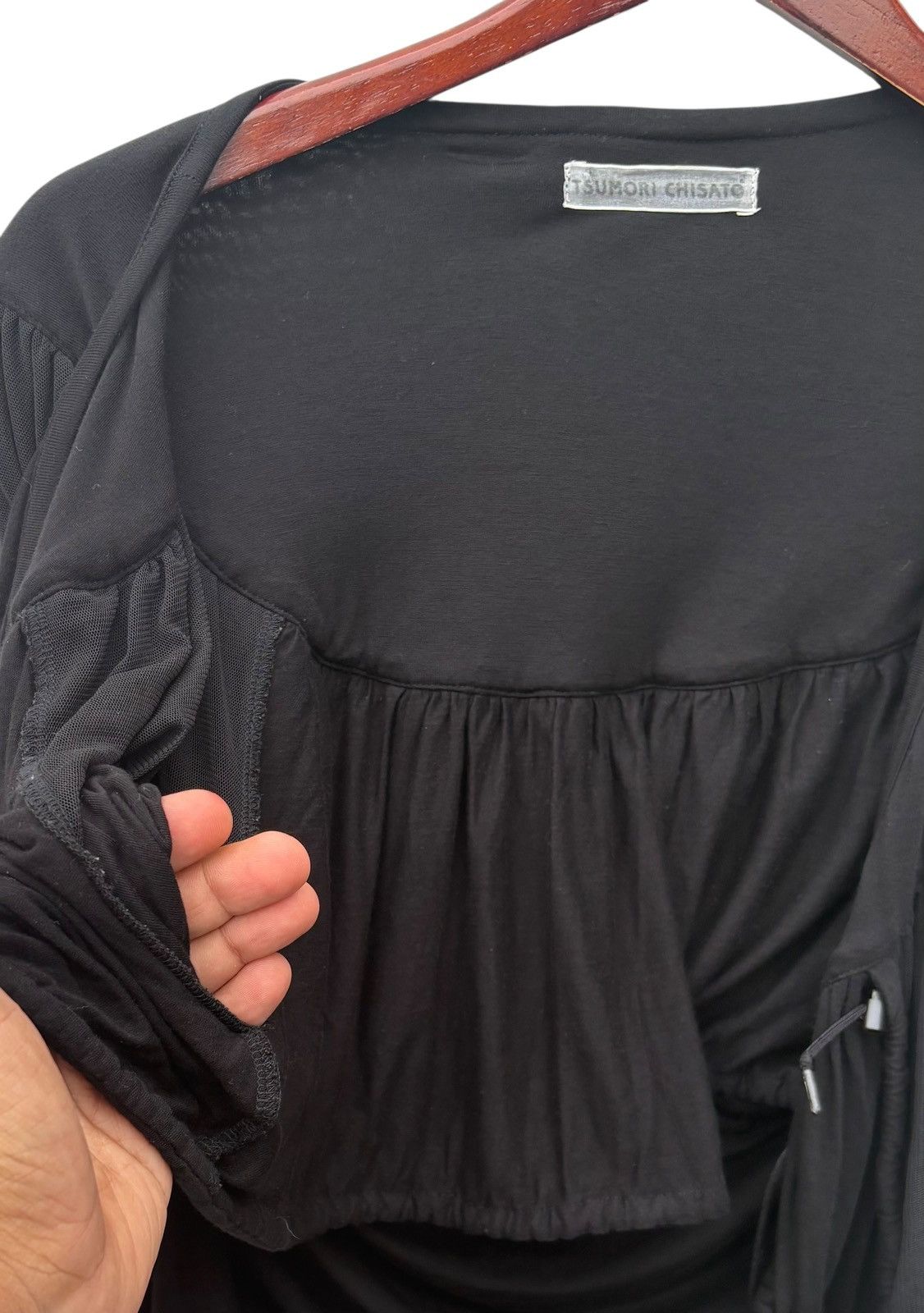 Tsumori Chisato Tsumori Chisato Black Top Rayon Miyake Blouse Size M / US 6-8 / IT 42-44 - 6 Thumbnail