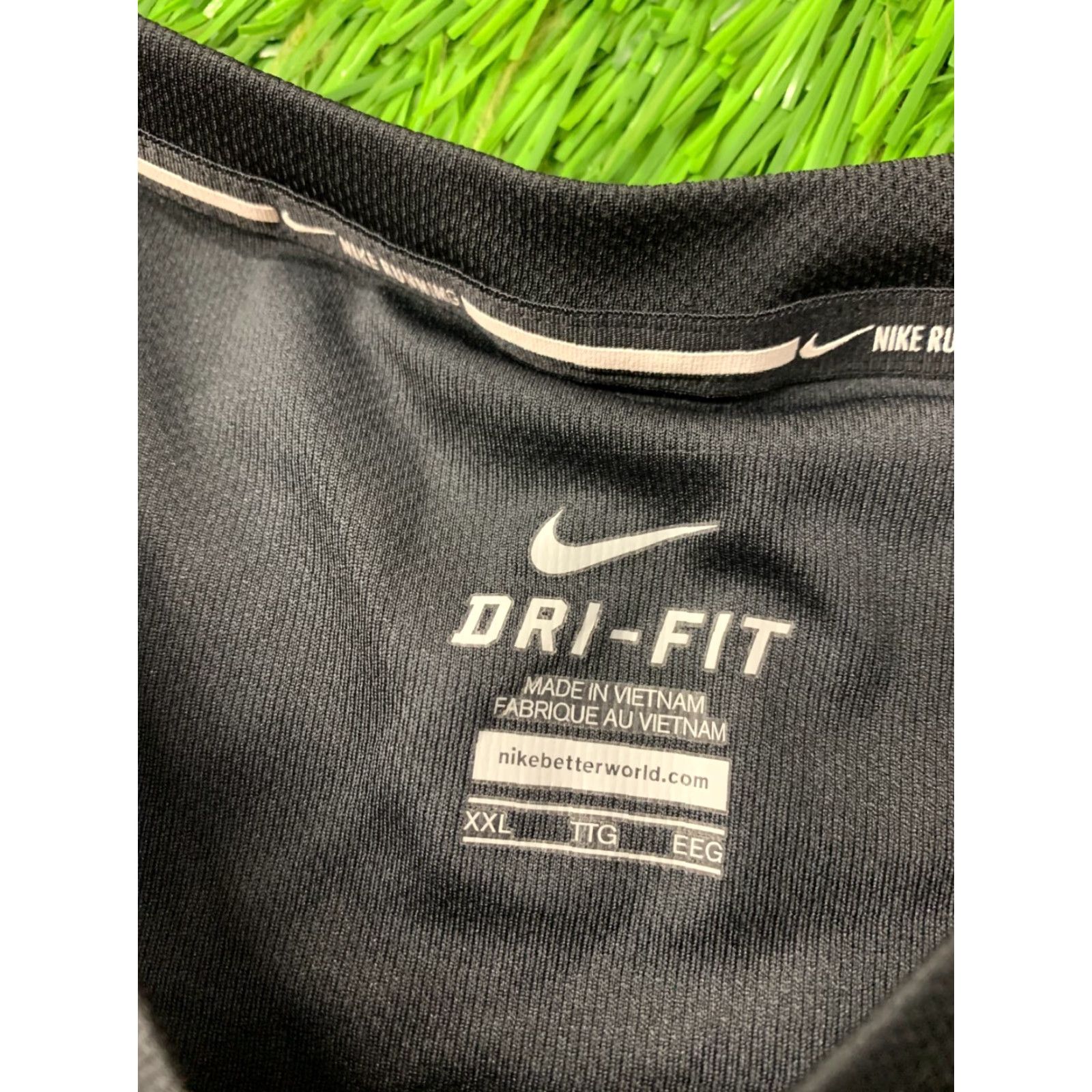 Nike Nike Racer Running Dri-Fit 2015 Original Training Run Men Shirt Jersey XXL Black Short Sleeve Crew Neck 100% Polyester Sports Tee Mens Size US XXL / EU 58 / 5 - 5 Thumbnail