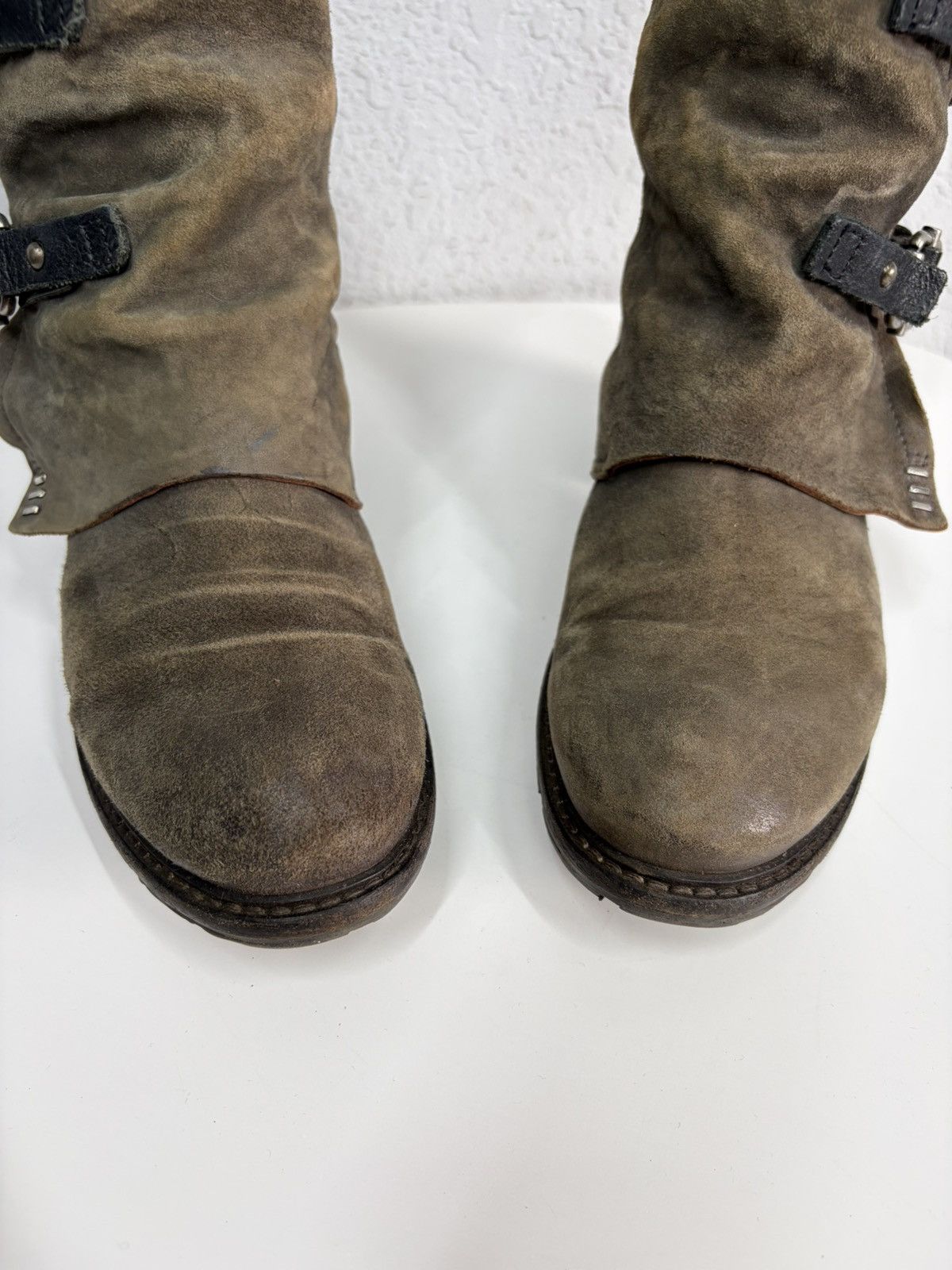 Hedi Slimane Distressed Leather Engineer Boots Buckle Strap Guidi Vibe Size US 8 / EU 41 - 12 Thumbnail