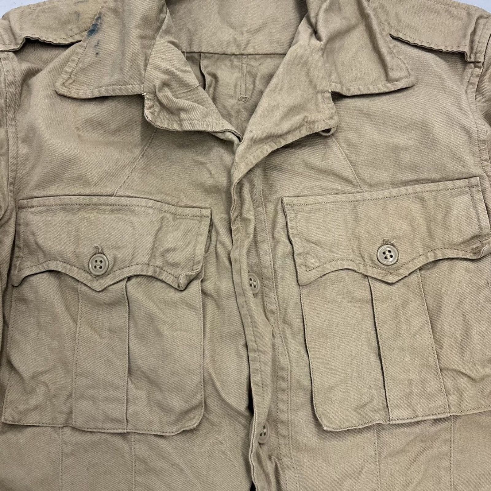 Other Vintage 50s USAF Beige Military Tropical Bush Jacket 36S Size US S / EU 44-46 / 1 - 2 Thumbnail