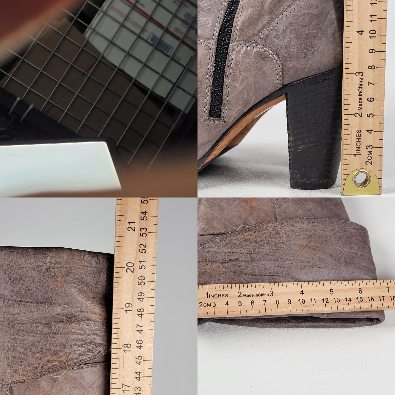 Vintage VINTAGE Vero Cuoio Alberto Fellini Boot Woman Gray Leather Boots Knee High 38 Size US 8 / IT 38 - 9 Thumbnail
