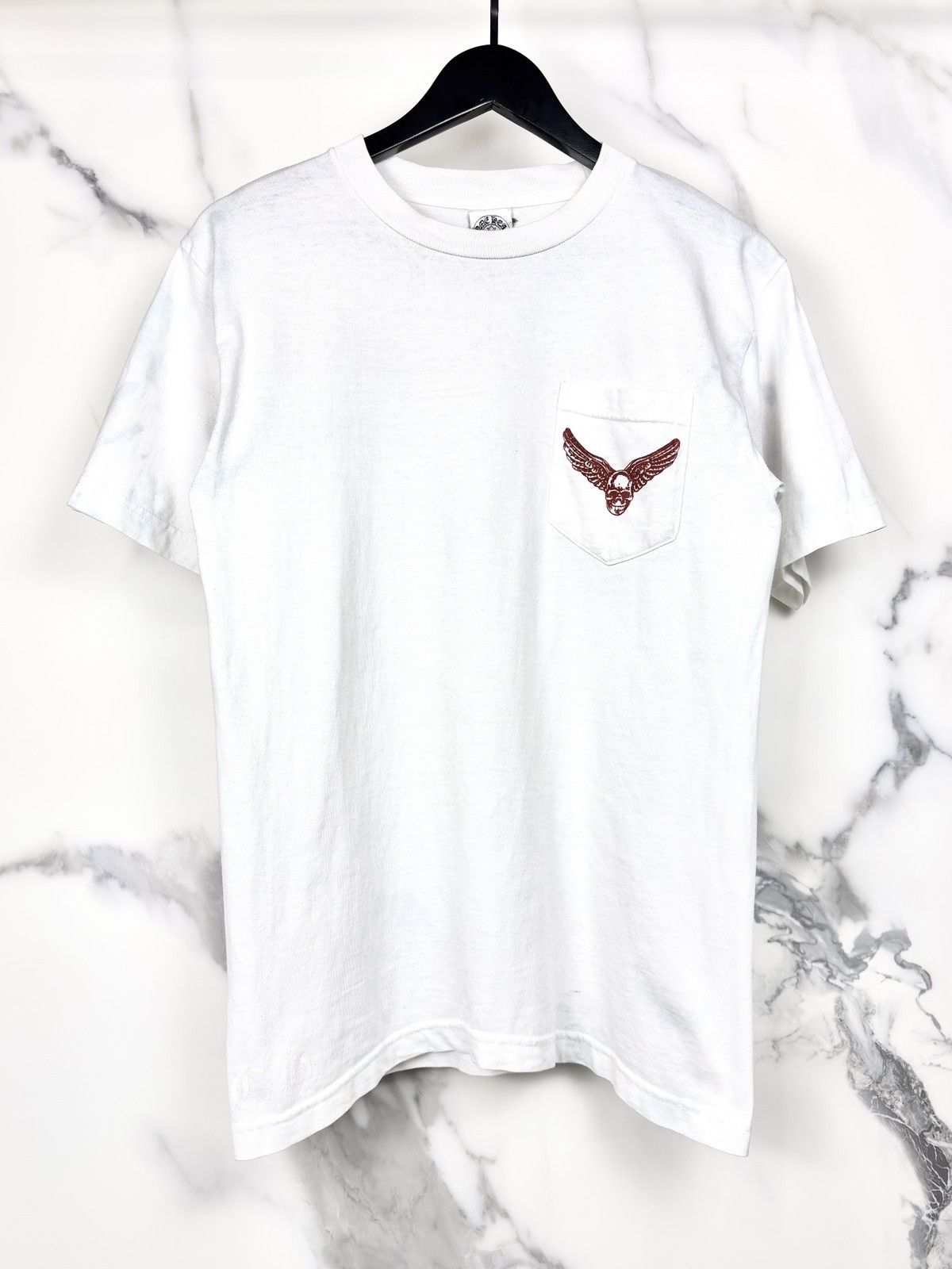 Chrome Hearts Chrome Hearts Vintage Red Foti Skull Logo Pocket Tshirt Size US M / EU 48-50 / 2 - 2 Thumbnail
