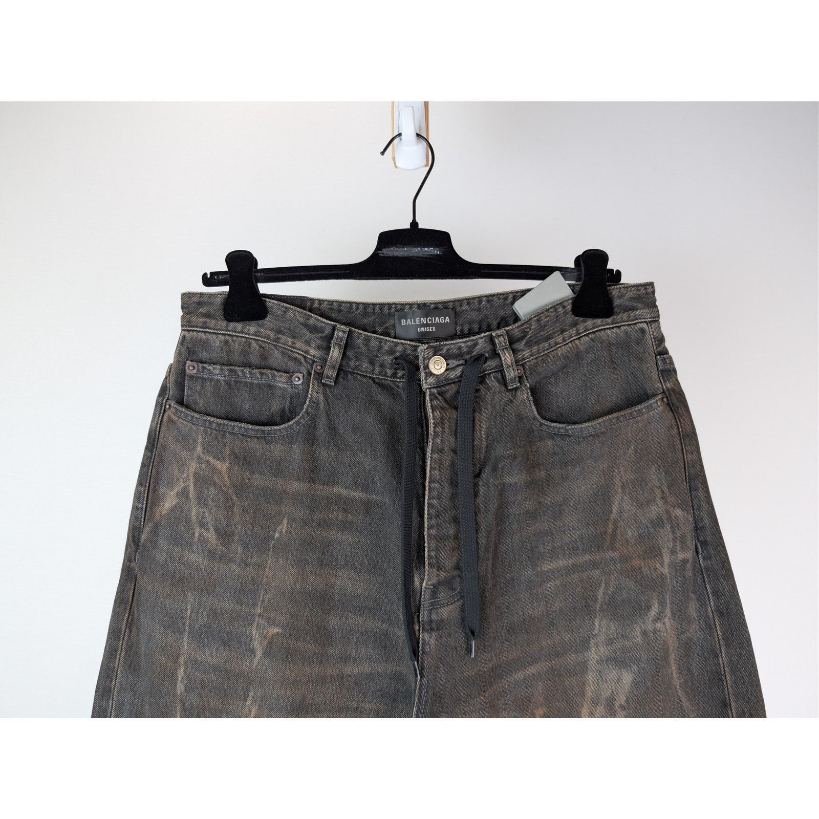 Balenciaga o1rshd1 34-36 Organic Japanese Oversized Denim Baggy Pants Size US 26 / EU 42 - 3 Thumbnail