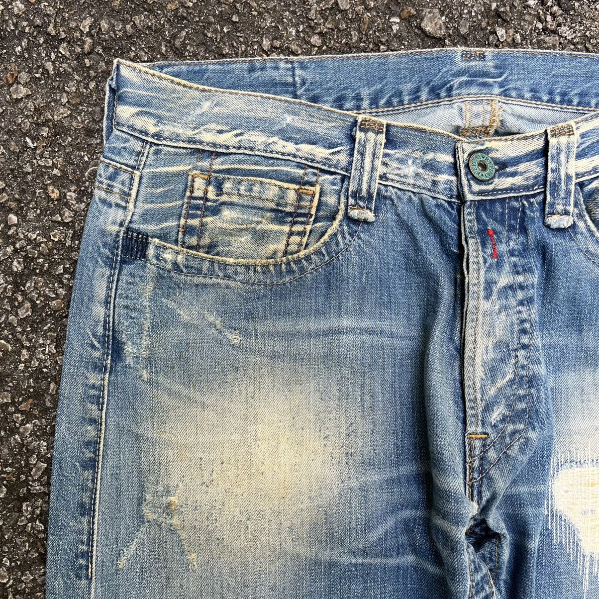 Replay Vintage Replay Distressed Jeans Fly Button Denim Faded Blue Size US 32 / EU 48 - 6 Thumbnail