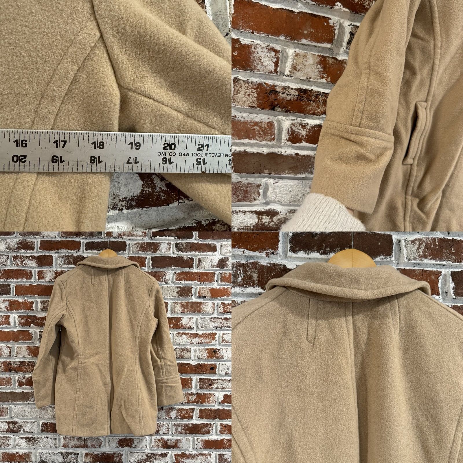 Vintage VINTAGE Marvin Richards Coat Womens Long Beige Wool Blend Collared Button Front Pea Coat L Size L / US 10 / IT 46 - 8 Thumbnail