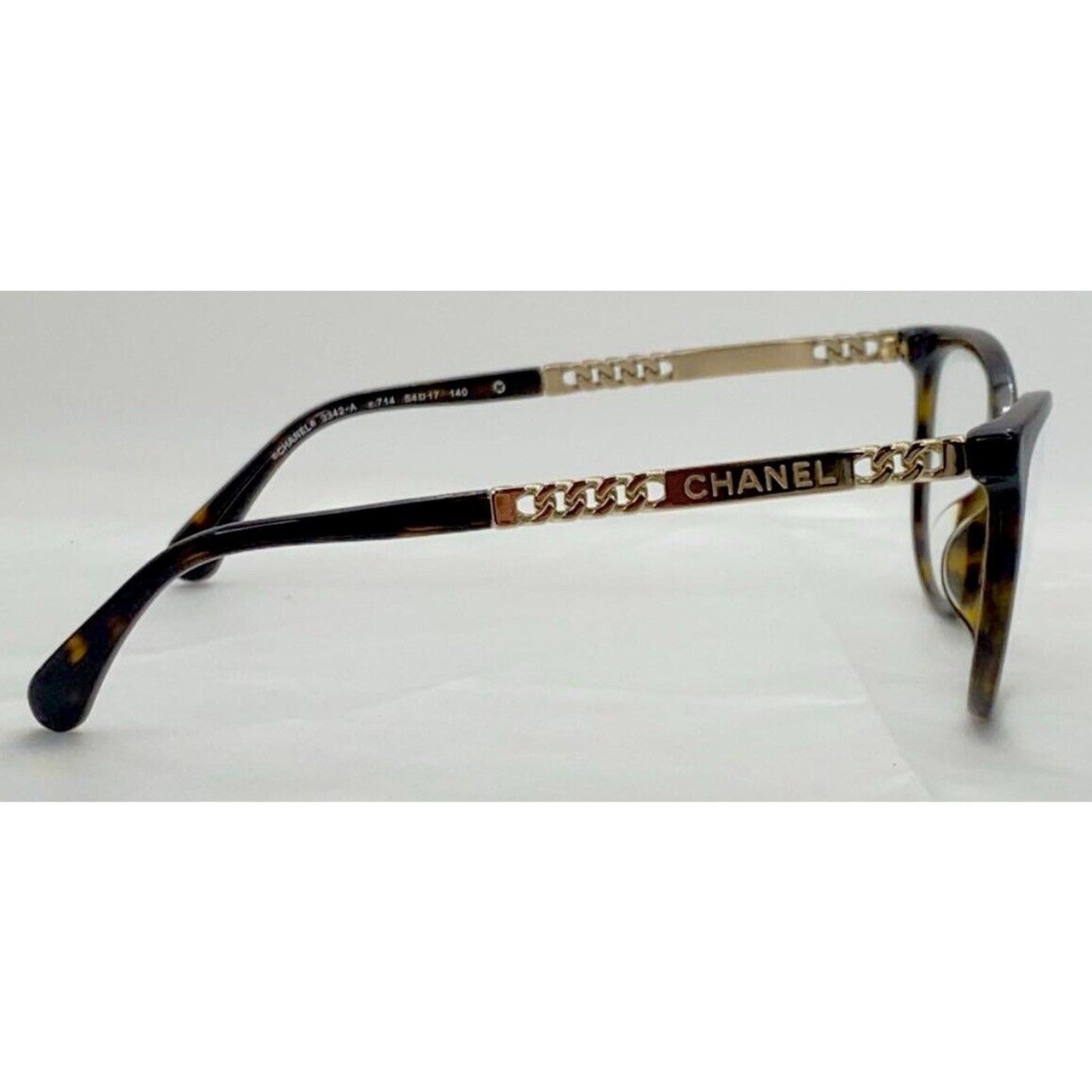 CHANEL 5352-A 714/S5 TORTOISE CHAIN ARMS EYEGLASSES 59-16