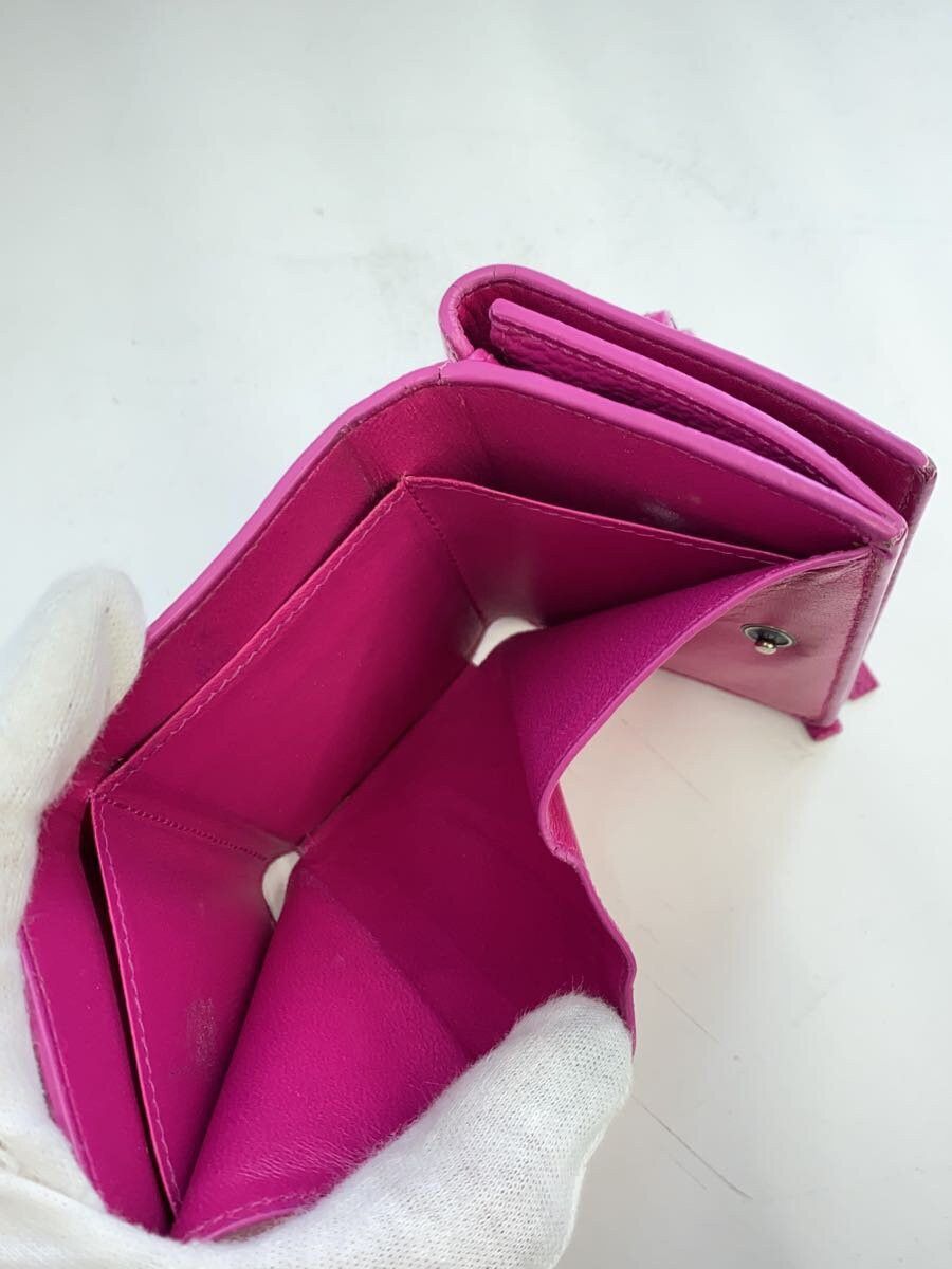 Balenciaga Balenciaga Leather Tri-Fold Wallet Pink Size ONE SIZE - 6 Thumbnail