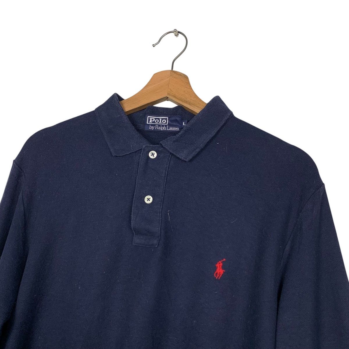 Polo Ralph Lauren 90s POLO RALPH LAUREN Navy Long Sleeve Polo Shirt #2851-C128 Size US L / EU 52-54 / 3 - 5 Thumbnail