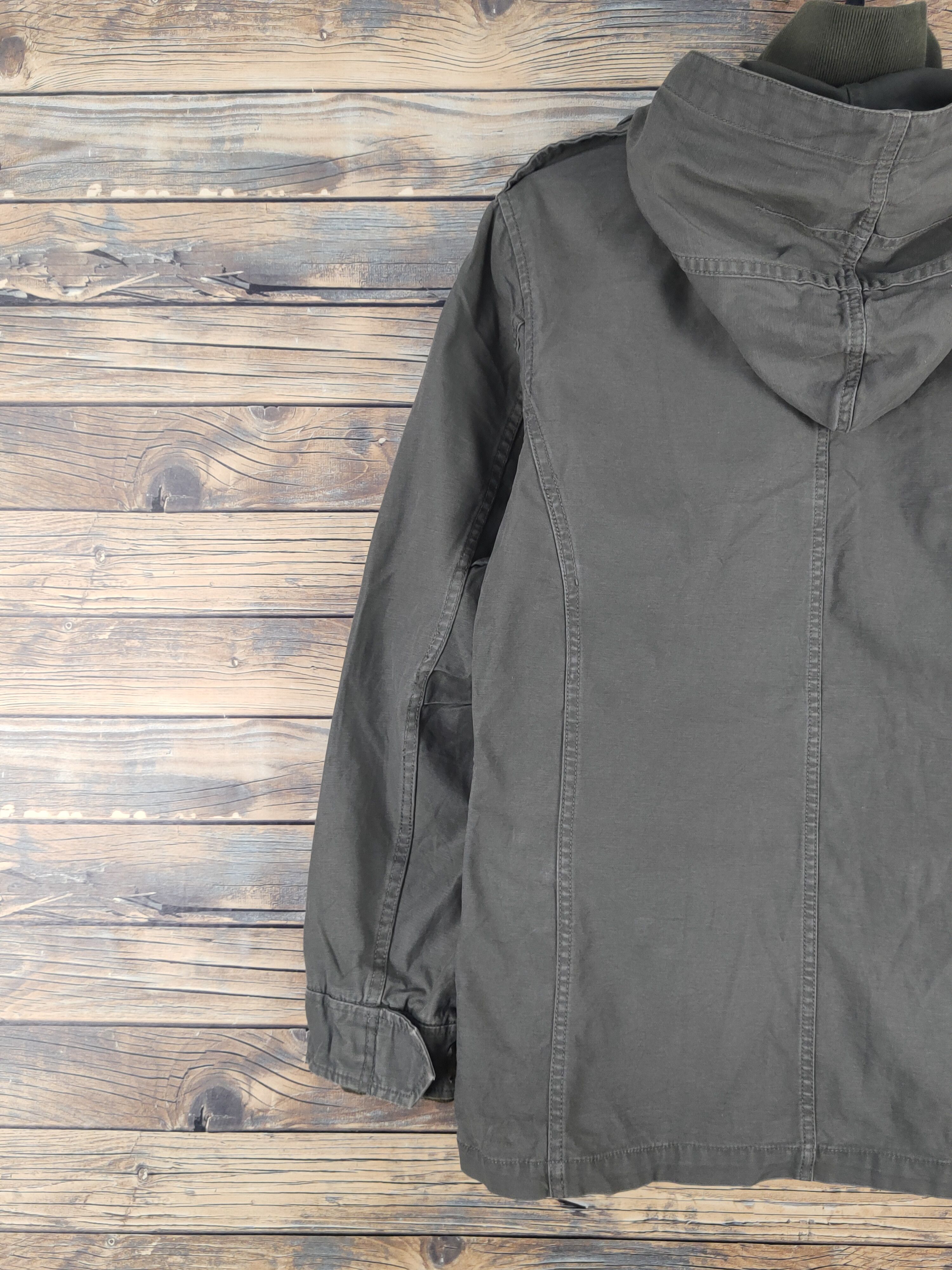 Japanese Brand Back Number Olive Military multipocket Hoodie Jackets #W1651 Size US M / EU 48-50 / 2 - 8 Thumbnail