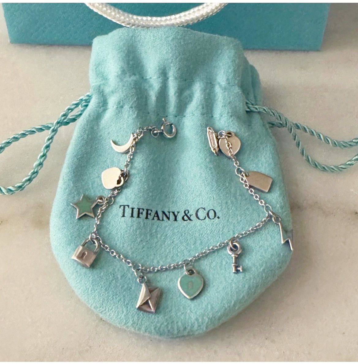Tiffany & Co. Authentic Tiffany & Co Love Note 925 Sterling Charm Bracelet Size ONE SIZE - 8 Thumbnail